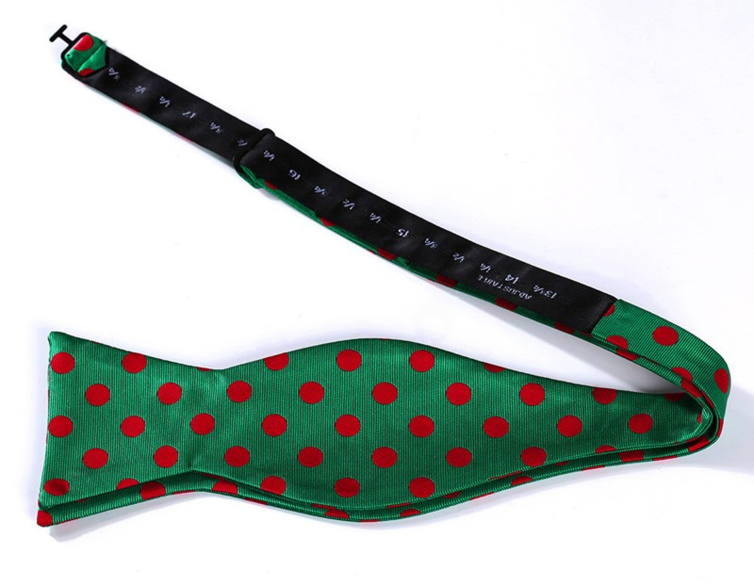 Green with Red Polka Self Tie Bow Tie