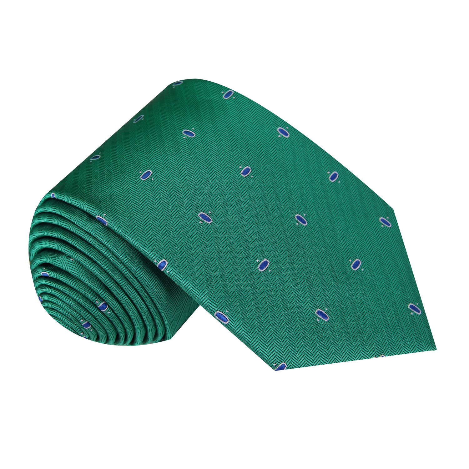 Green with Blue Ovals Tie