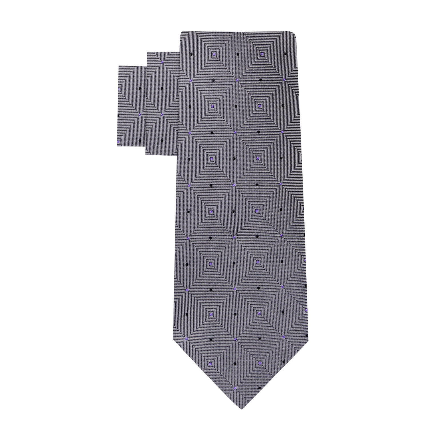 Alt View: Grey Black Purple Geometric Tie