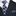 Blue, Grey Big Hounds-tooth Tie and Pocket Square||Blue, Grey