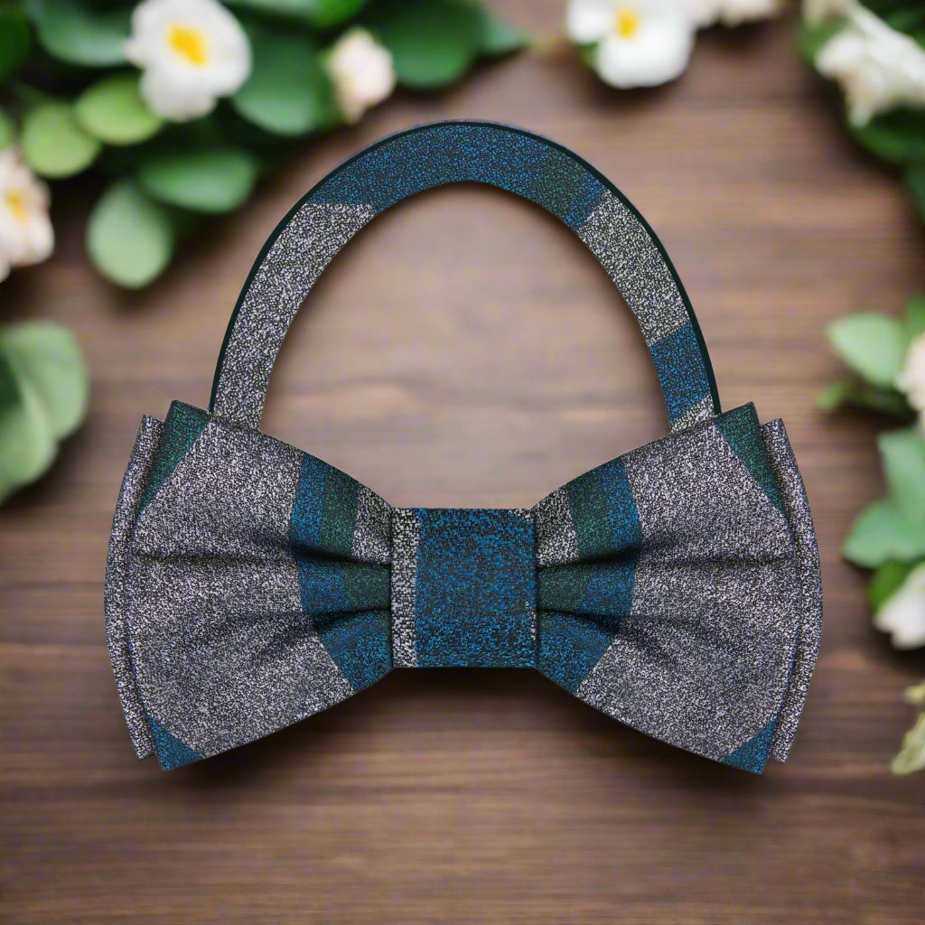 Grey Blue Green All Pre Pre Tied Bow Tie