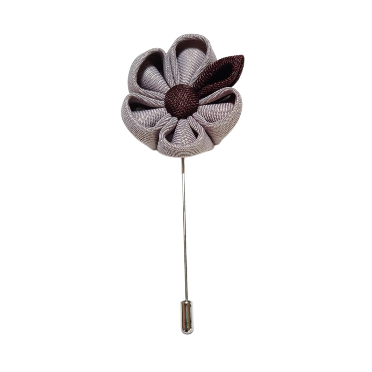 Grey, Brown Fashion Flower Lapel Pin
