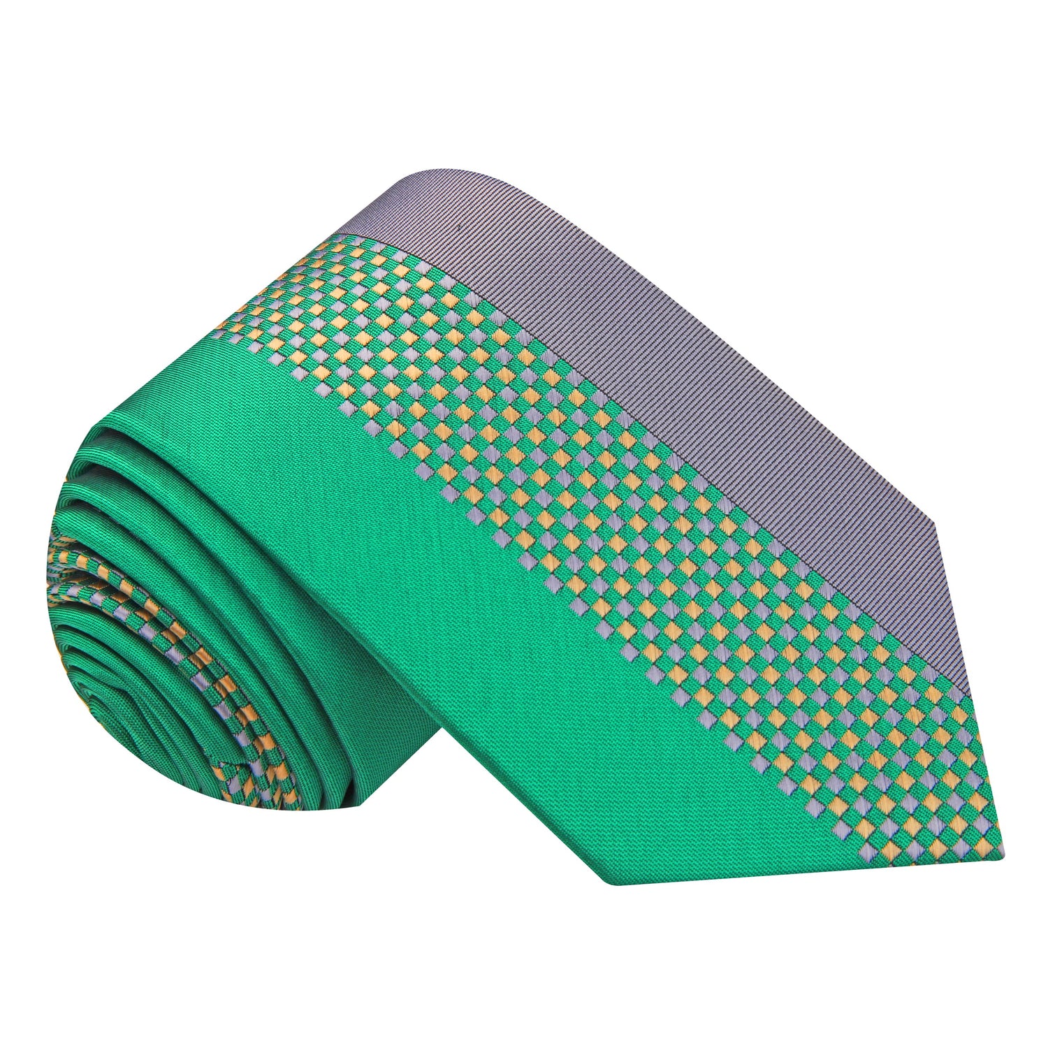 Green and Grey Abstract Necktie  