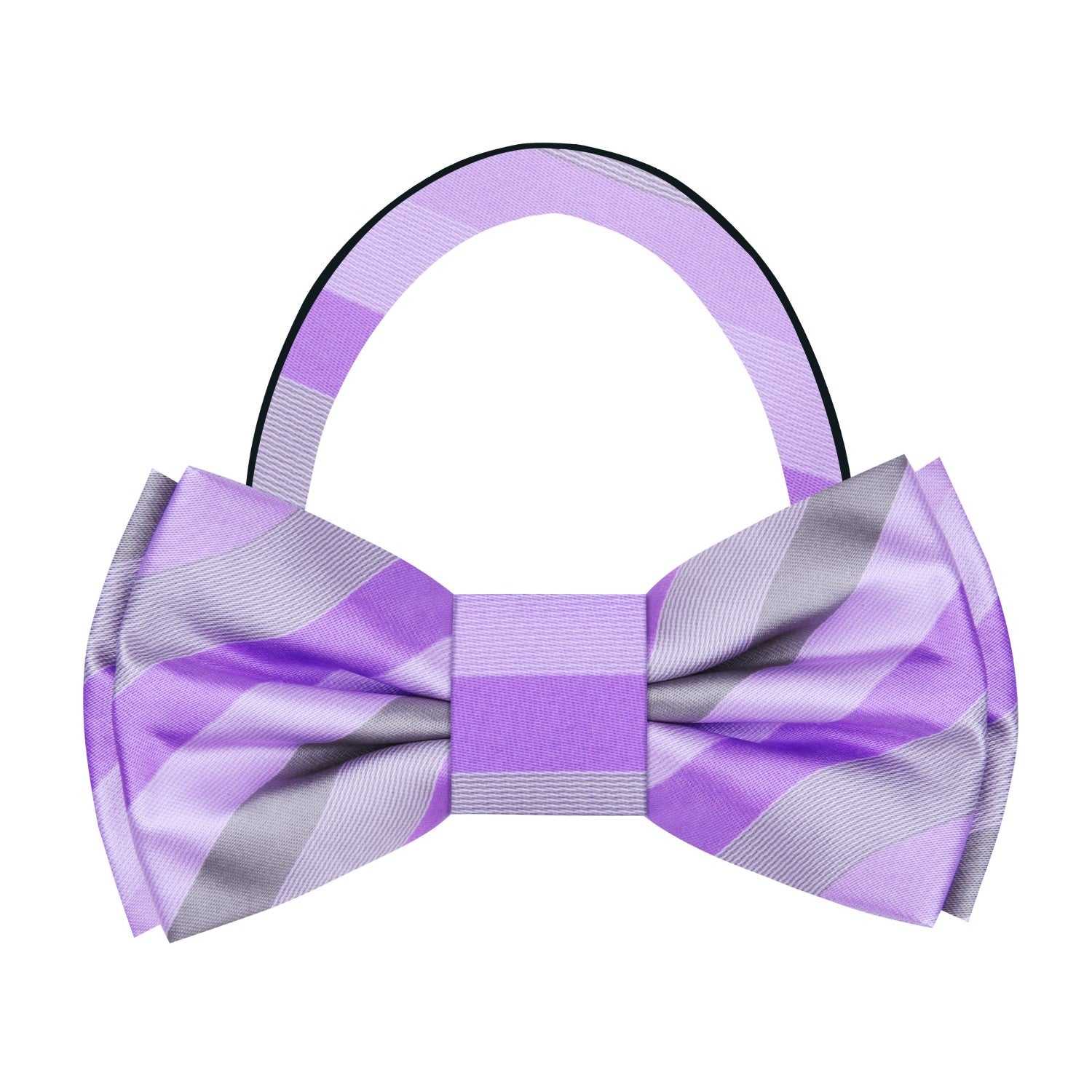 Purple Stripe Bow Tie Pre Tied