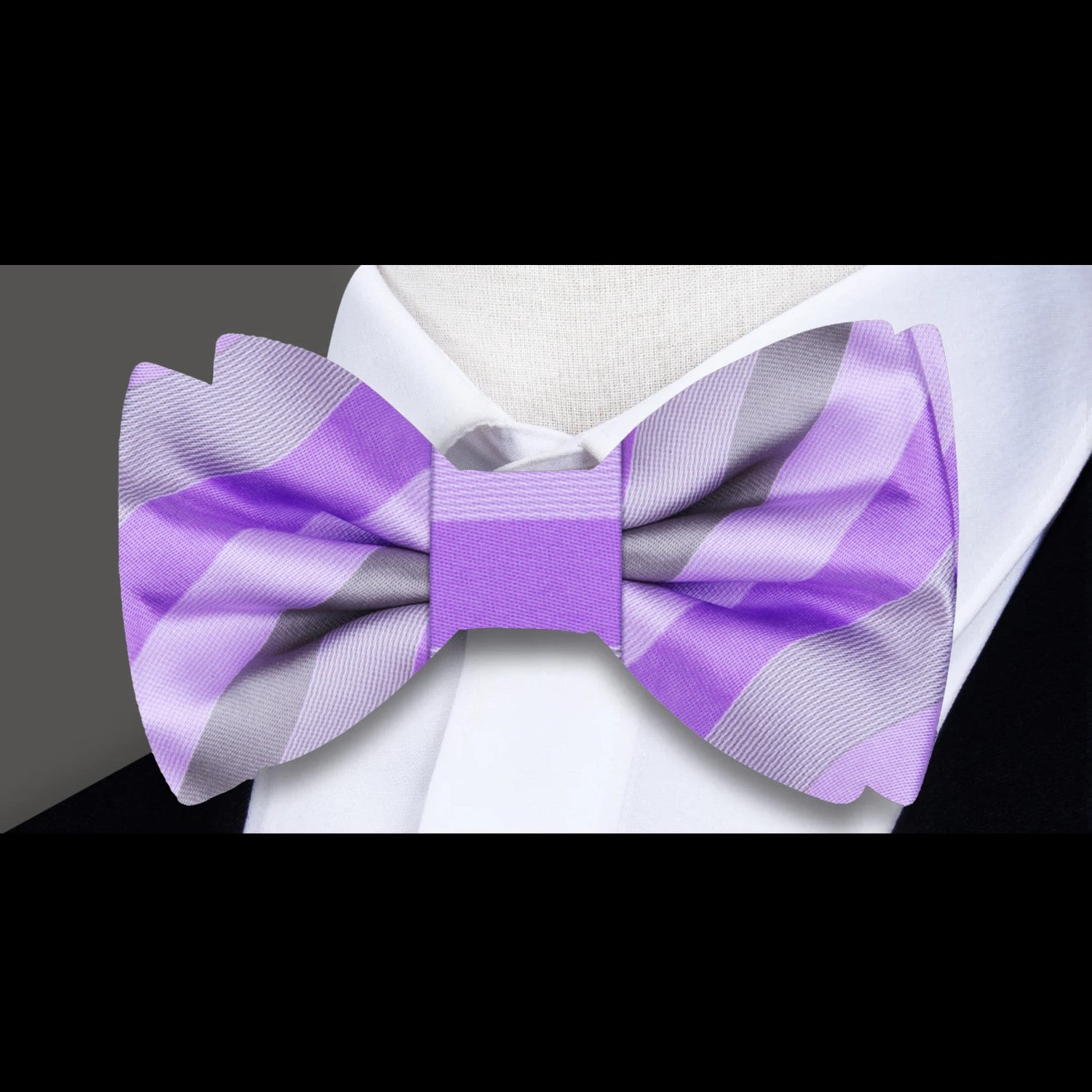 Purple Stripe Bow Tie