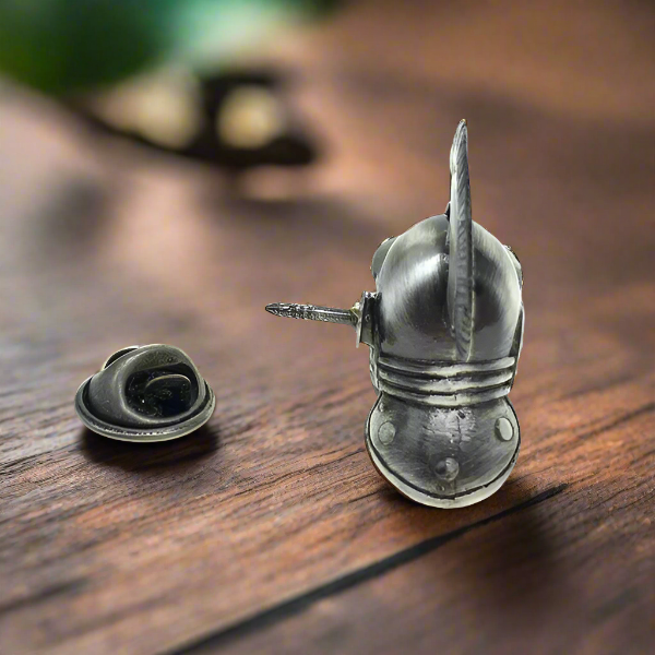 Gun metal Helmet lapel pin 1