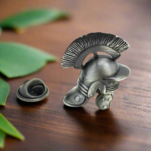 Gunmetal Helmet Lapel Pin 