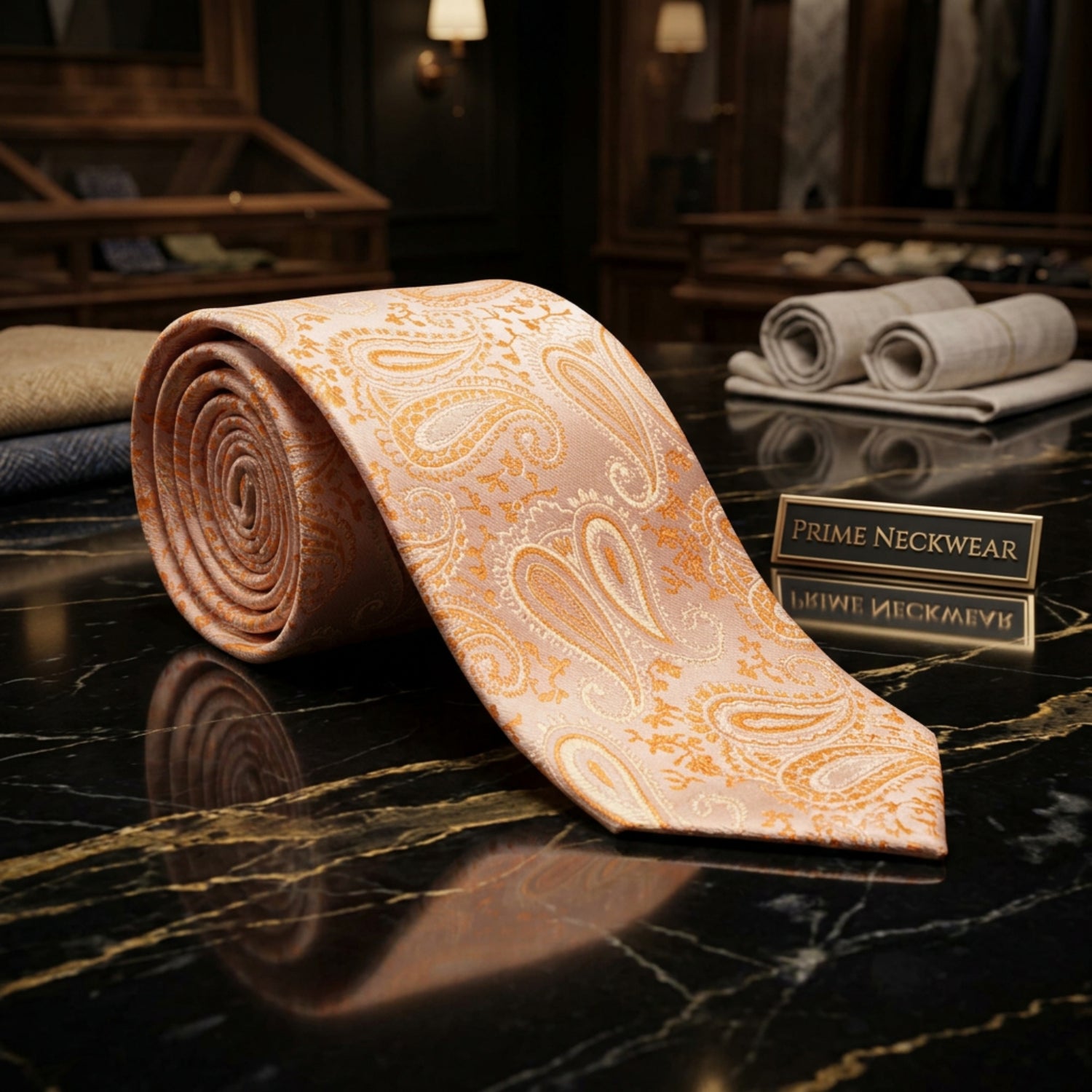 orange paisley tie