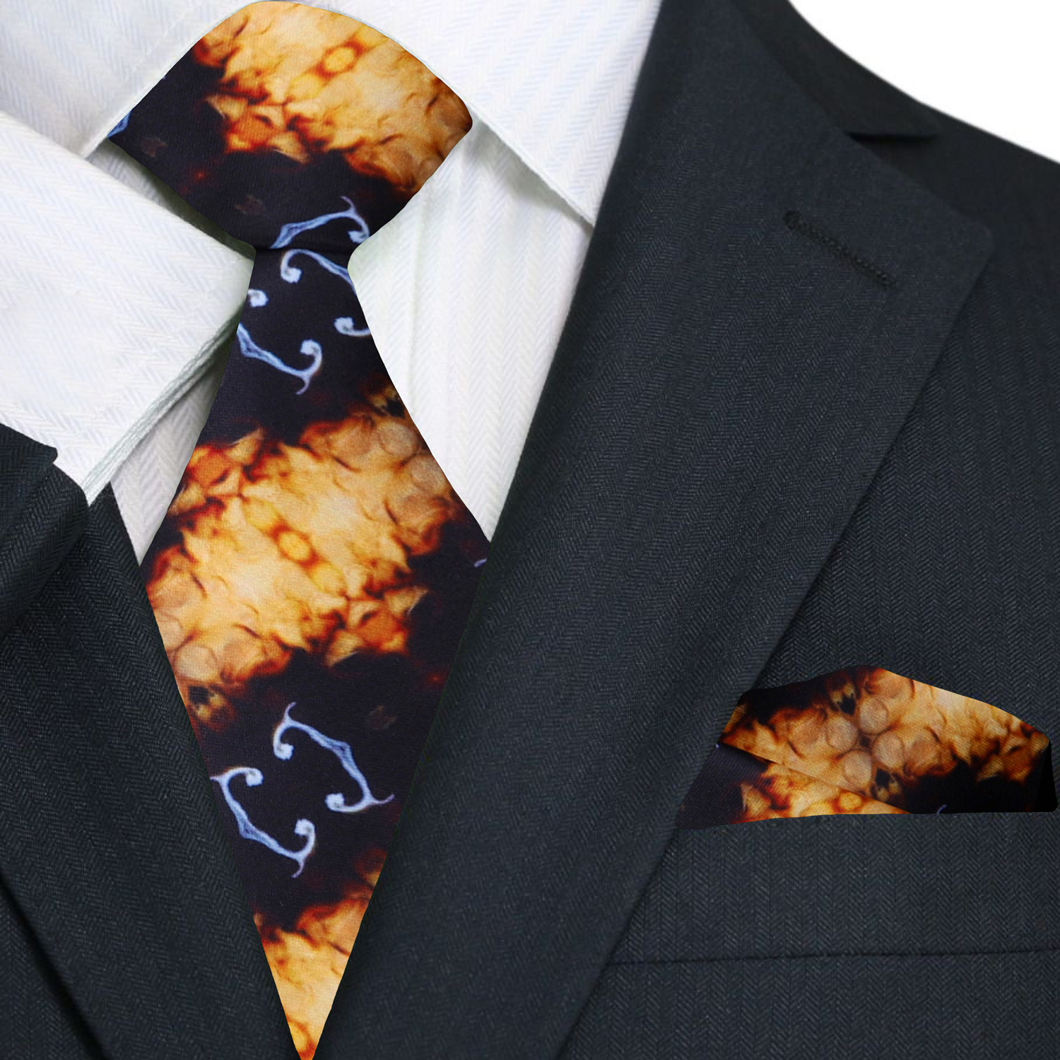 Primary Iced Brown, Cream Caramel Macchiato Tie and Pocket Square