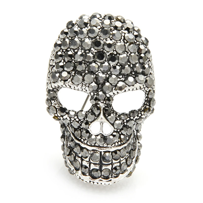 Vintage Jeweled Skull Lapel Pin