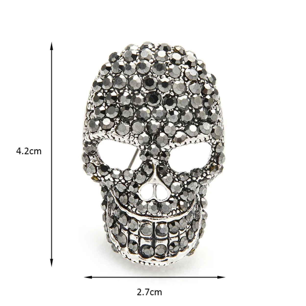 Dimensions Vintage Jeweled Skull Lapel Pin