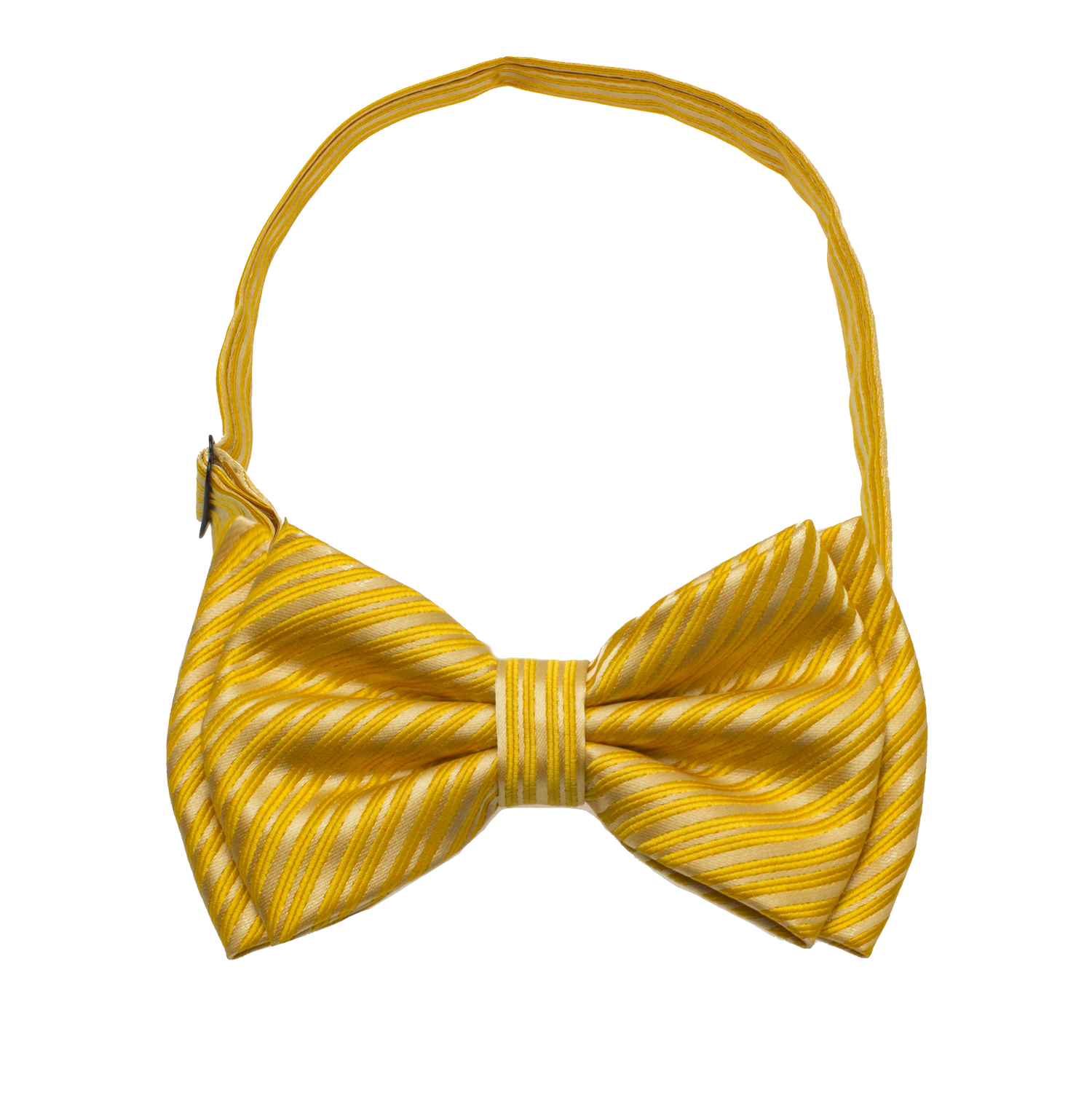 Yellow Pinstripe Bow Tie Pre Tied
