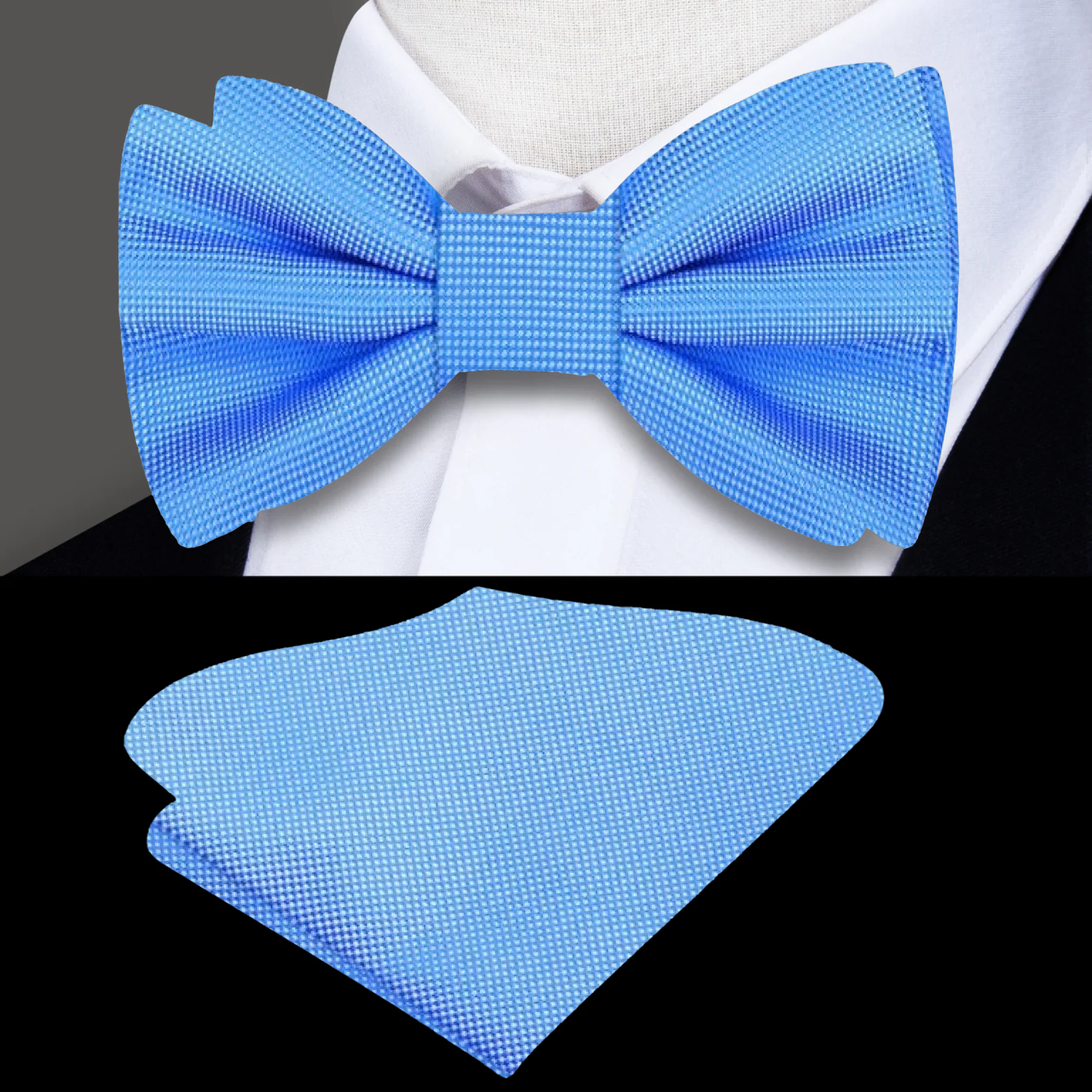 A Light Blue Silk Bow Tie, Pocket Square