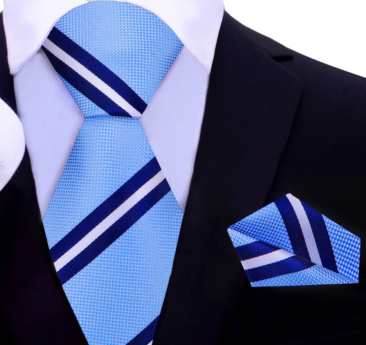 Light Blue Dapper Stripe Necktie