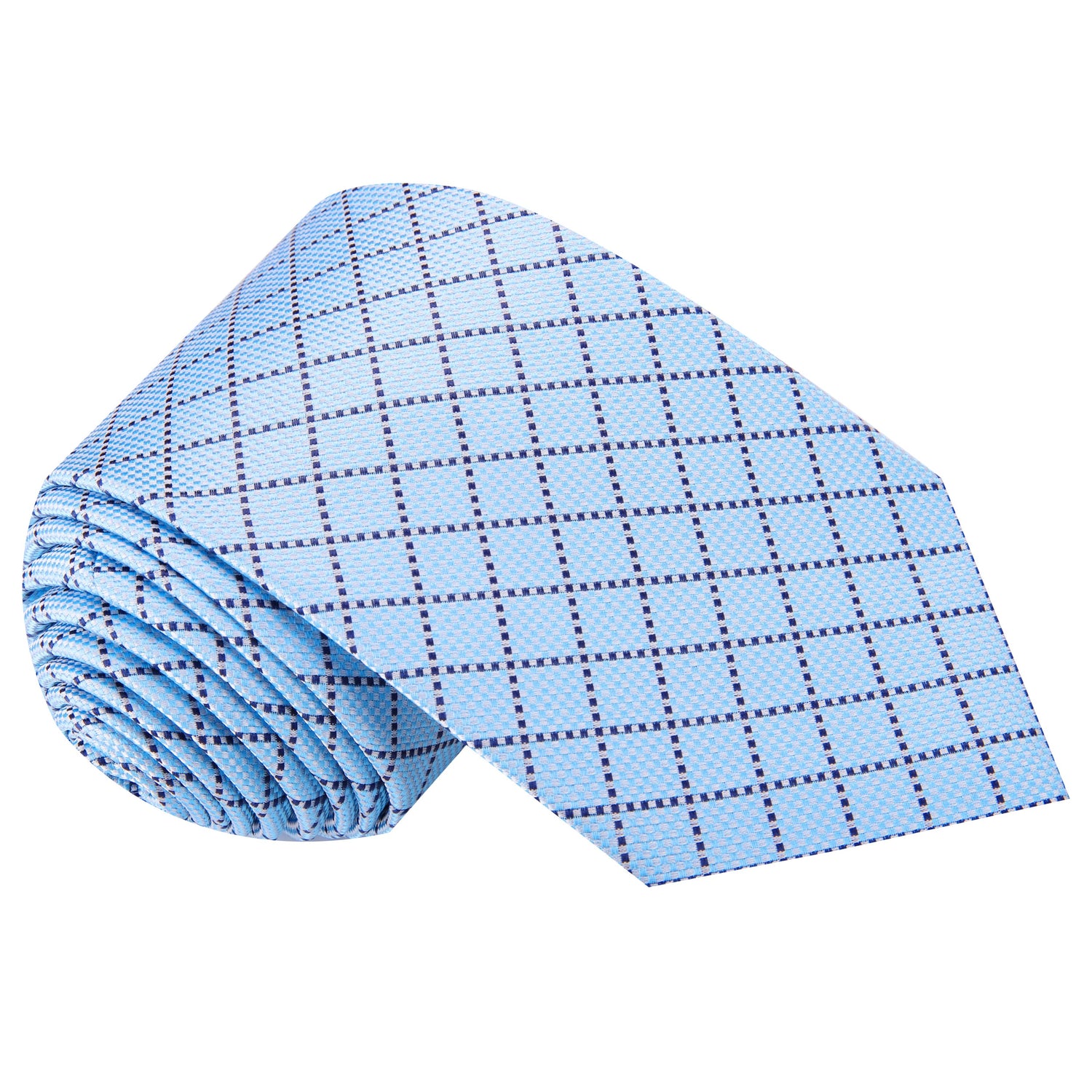Light Blue Plaid Necktie 