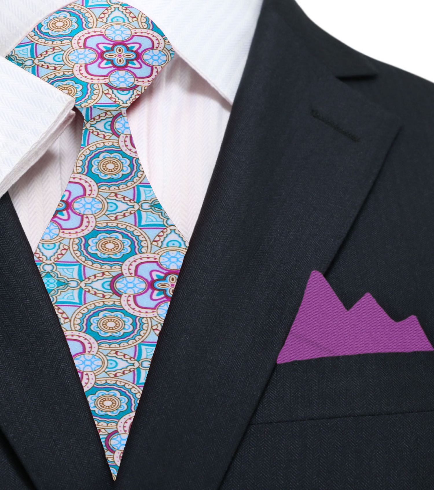 Pastel Tapestry Geometric Necktie