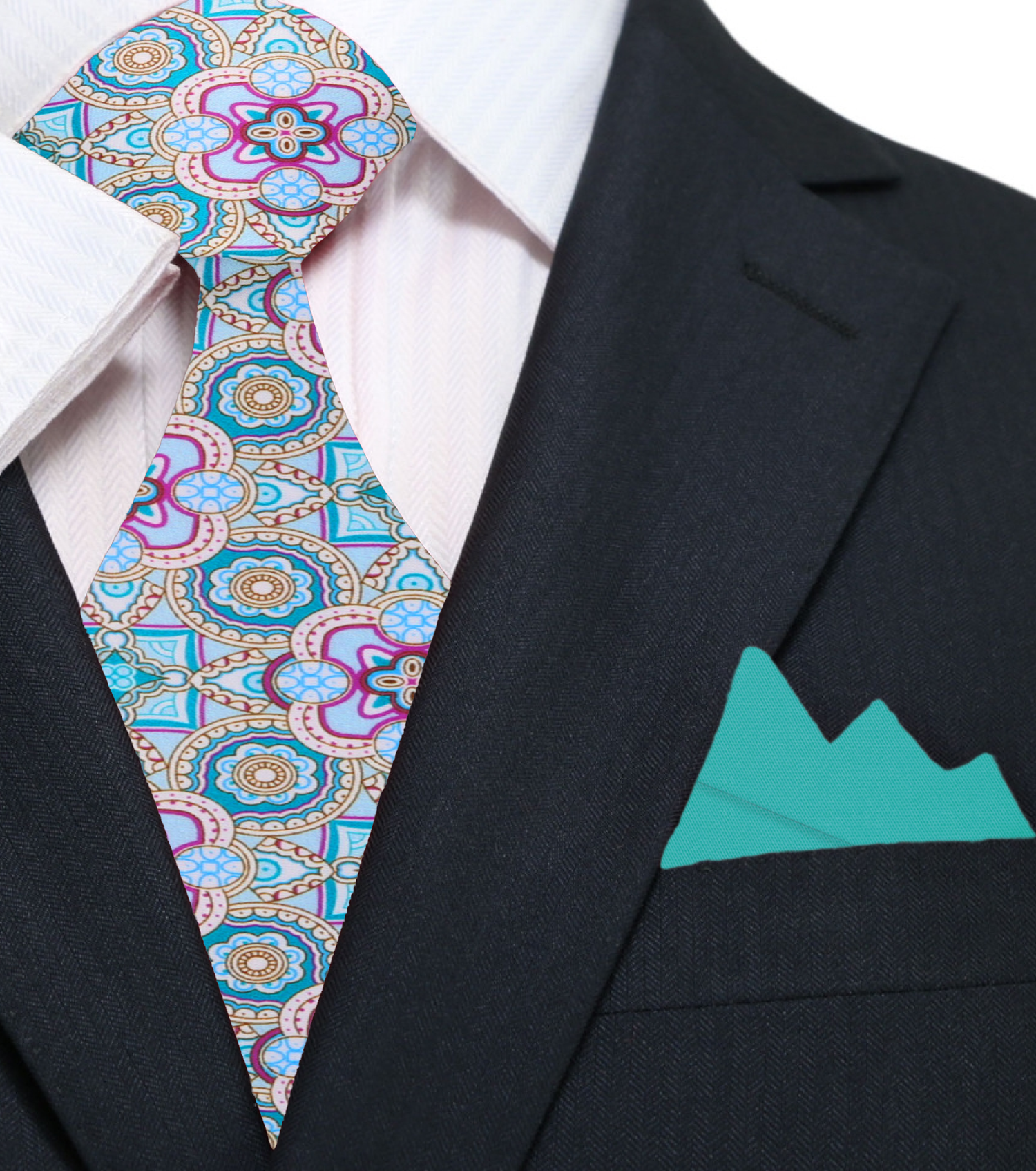 Pastel Tapestry Geometric Necktie
