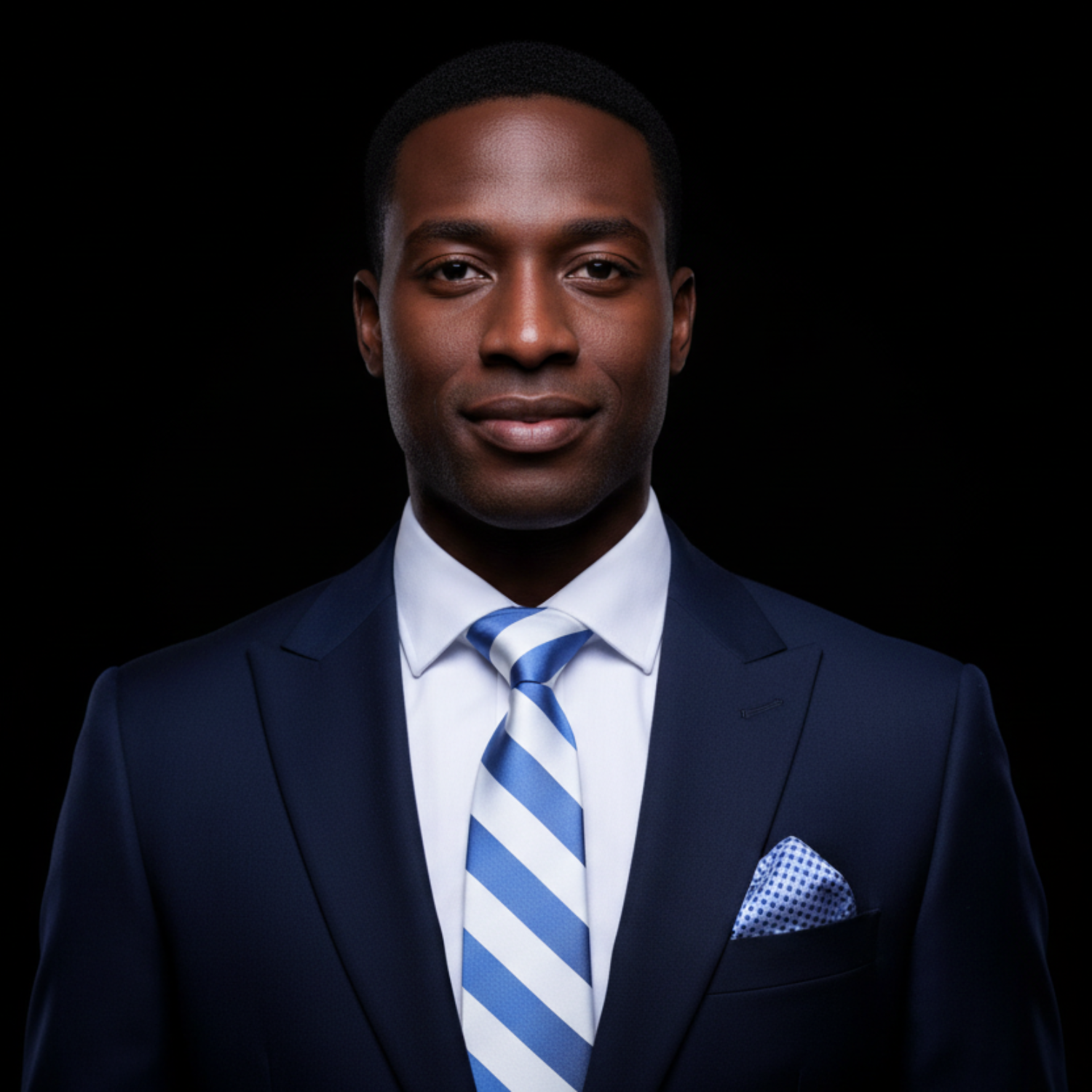 Blue & Pale Blue Wide Stripe Necktie