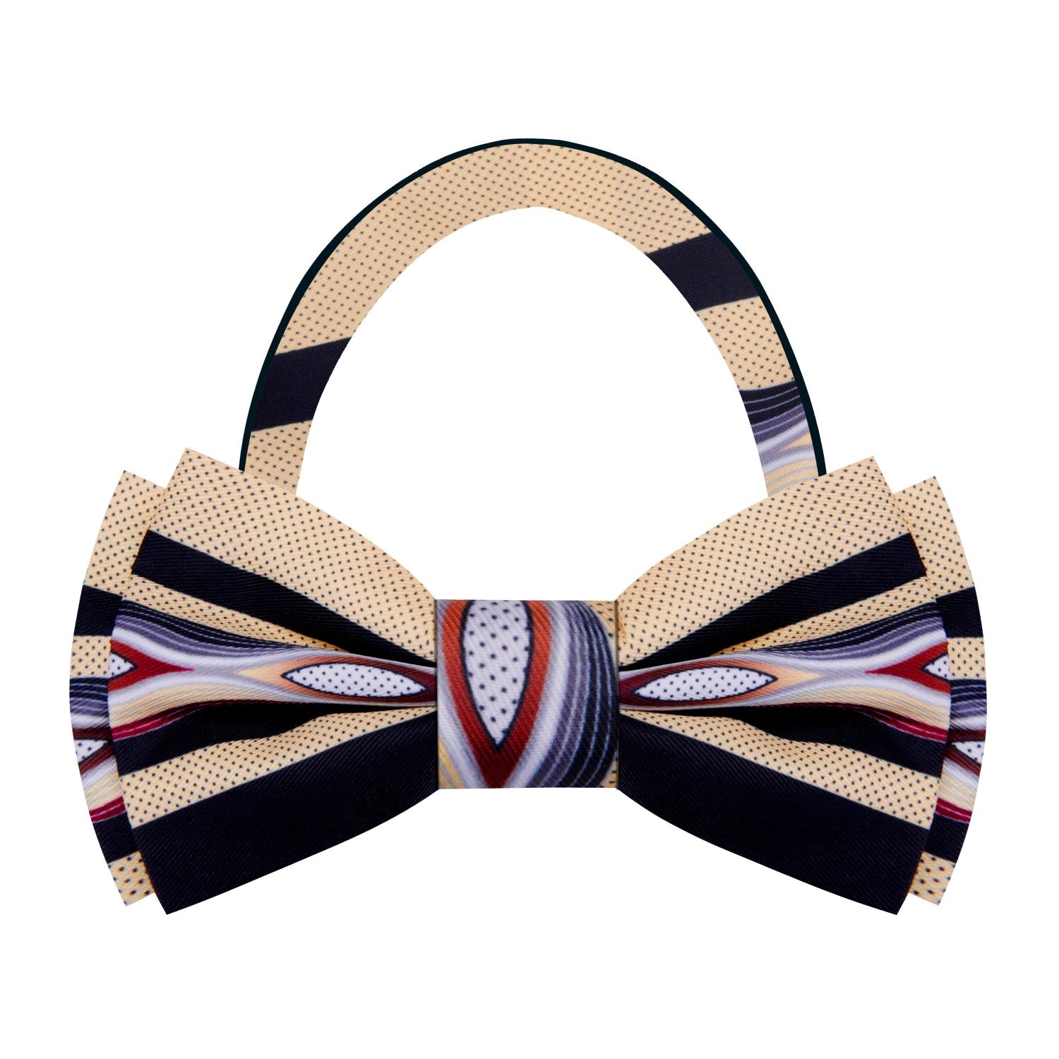Light Brown Abstract Bow Tie Pre Tied