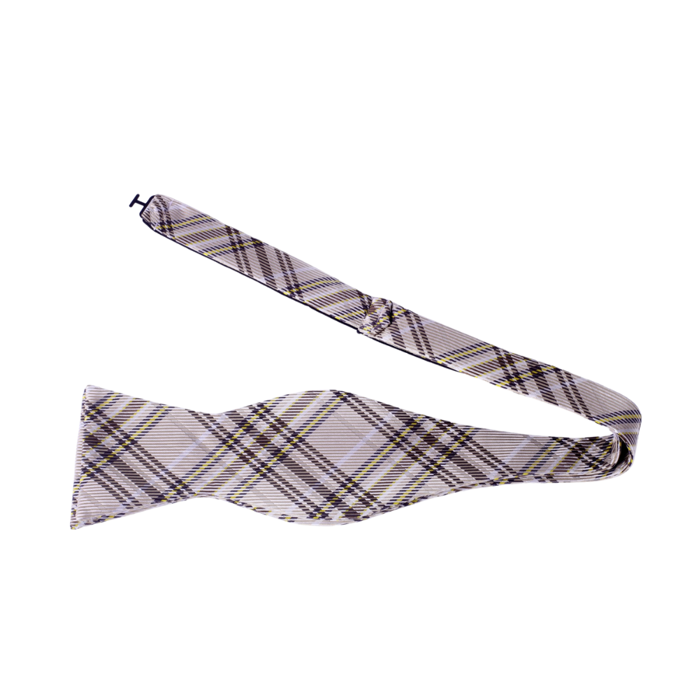 Khaki Plaid Bow tie 