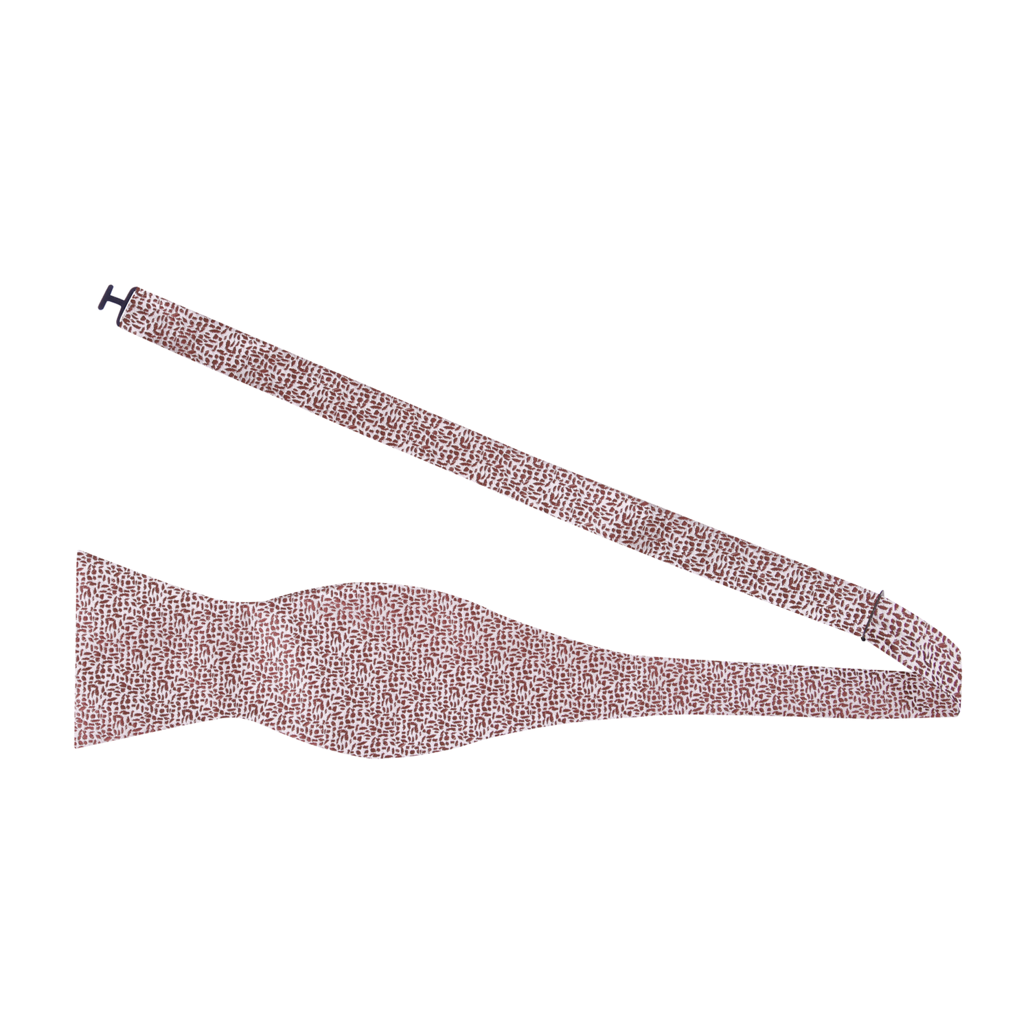 A Cream, Mahogany Textured Pattern Silk Self Tie Bow Tie  Self Tie