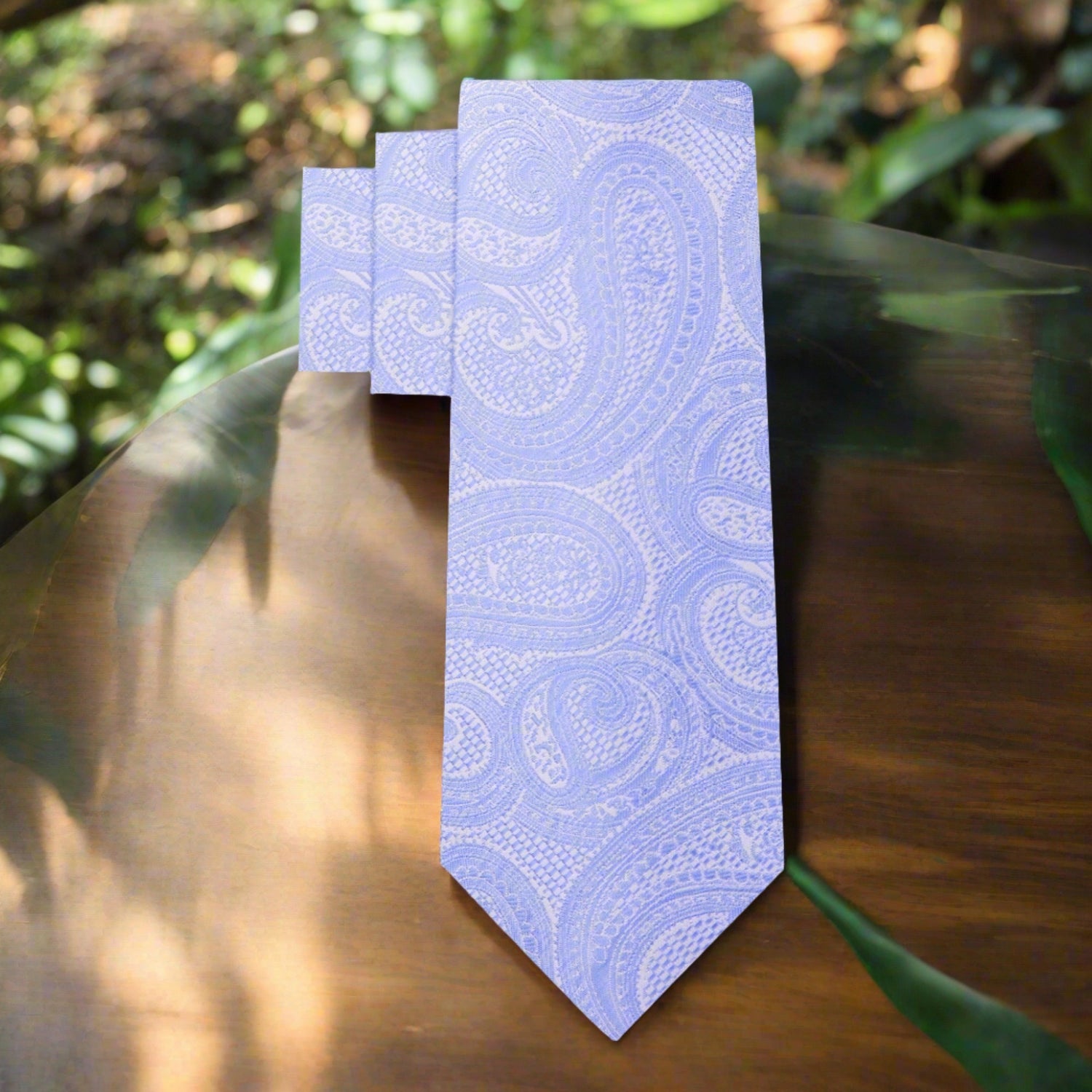 Alt View: Greyish Steel Blue Paisley Necktie