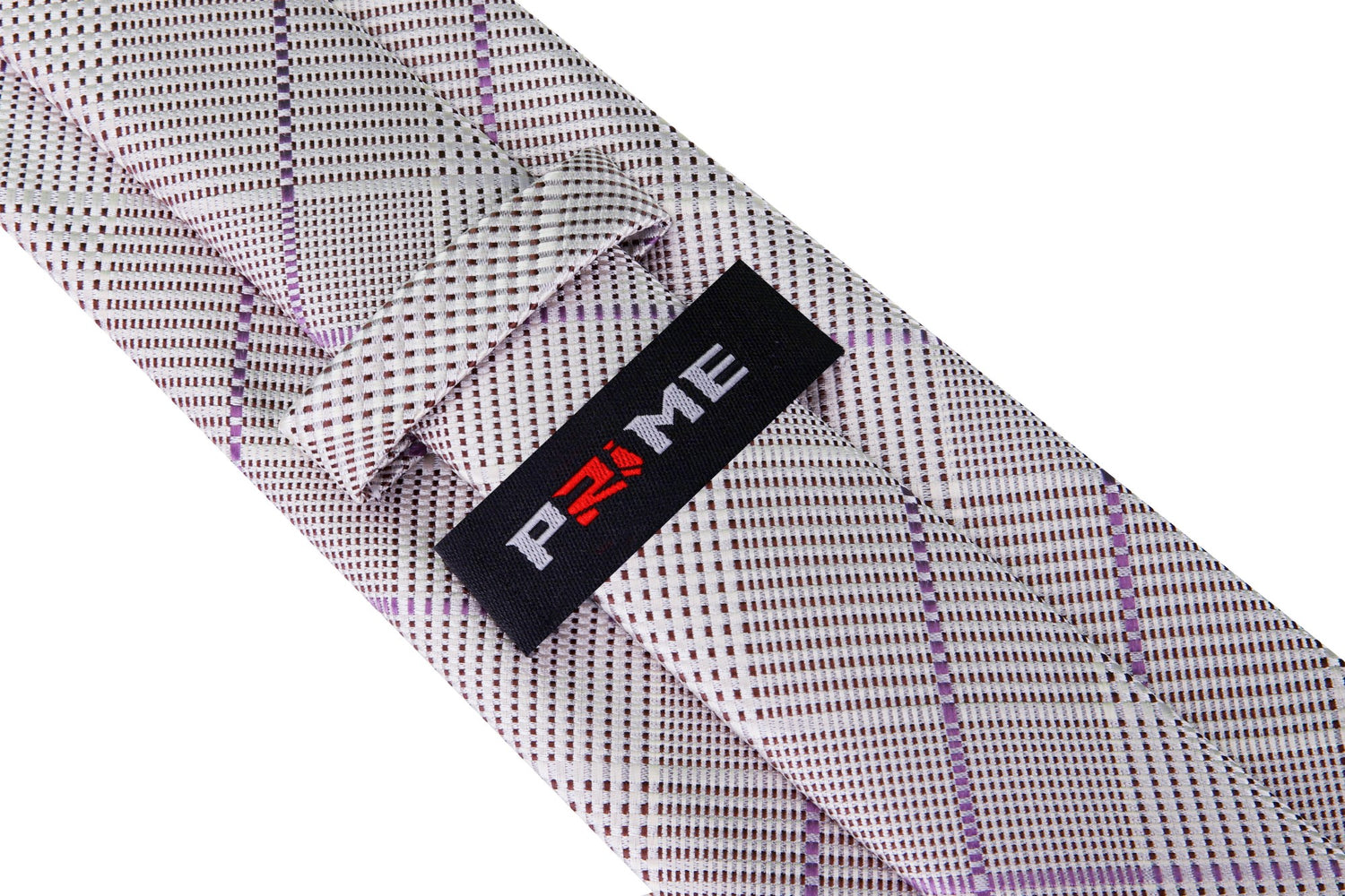 Light Grey, Light Purple Plaid Necktie Keep