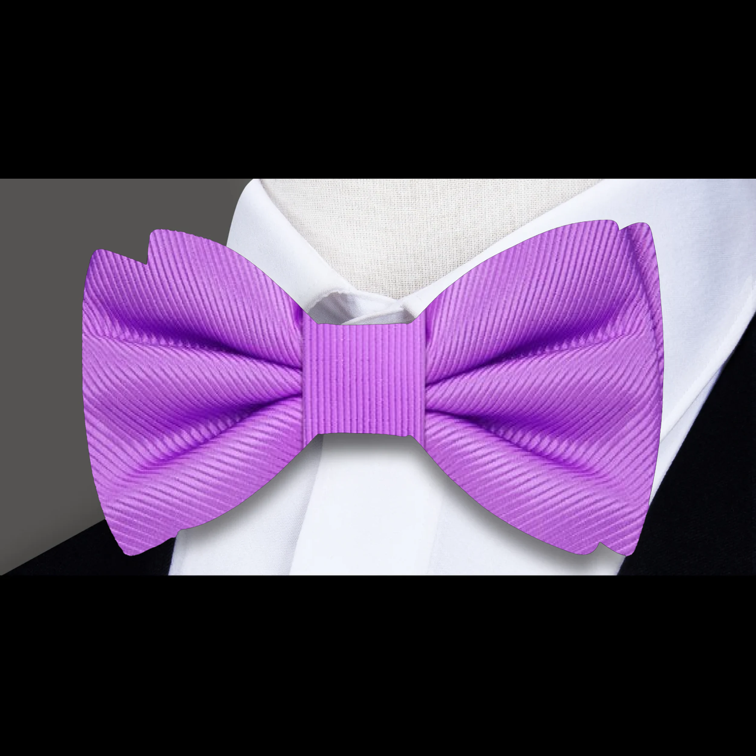 Light Purple Lined Bow Tie and Pocket Square