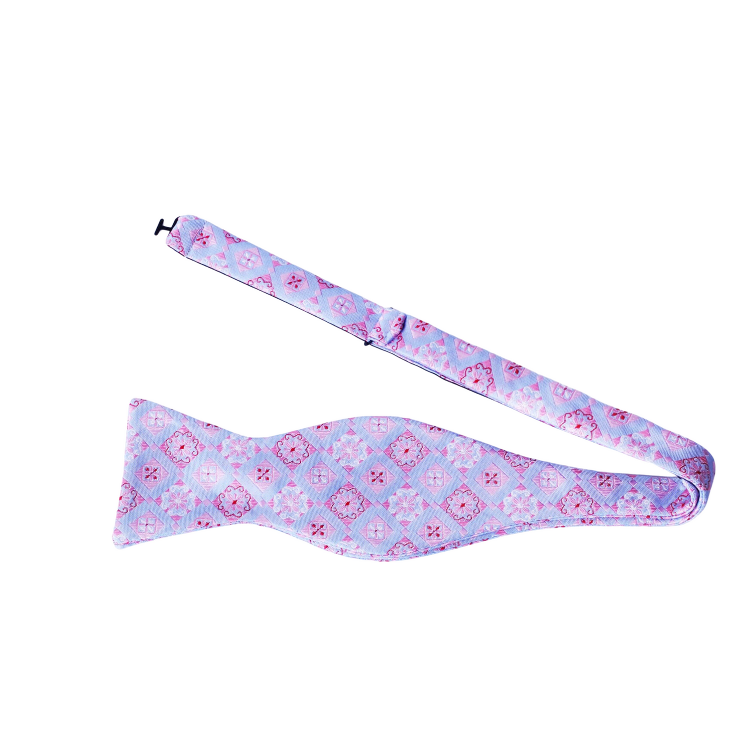 Light Purple, Pink Geometric Bow Tie Self Tie
