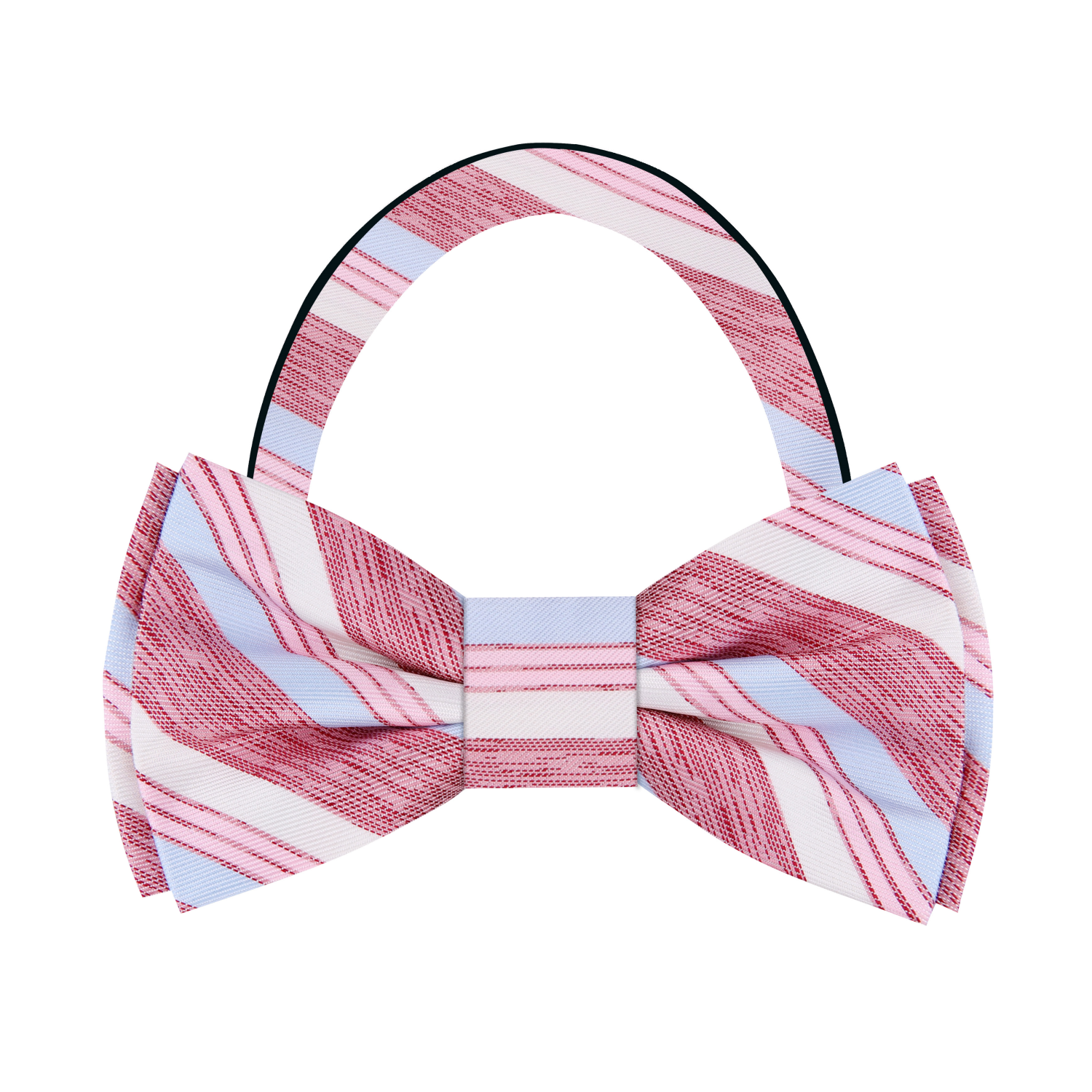 Light Red Seaside Stripe Bow Tie Pre Tied