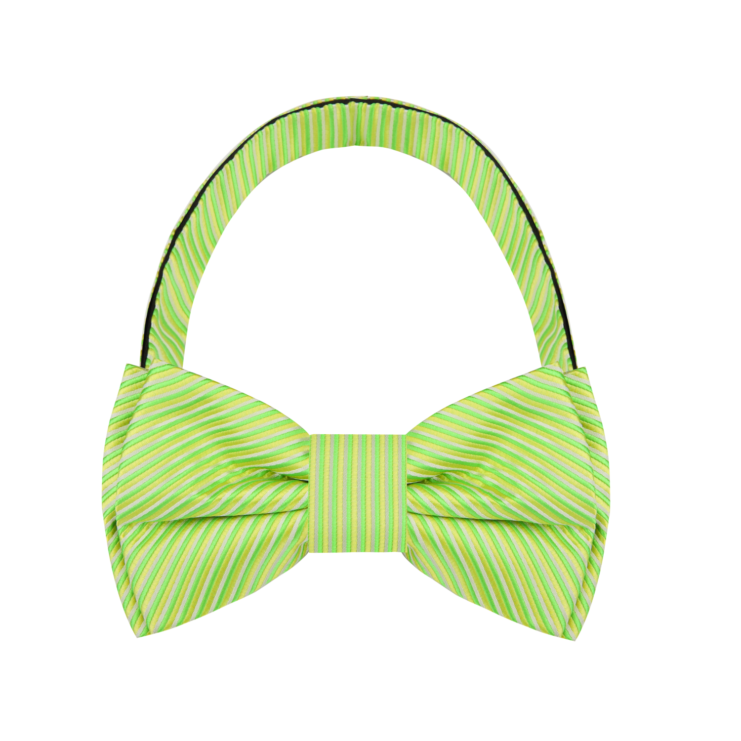 Pre Tied Lime Green Pinstripe Bow Tie