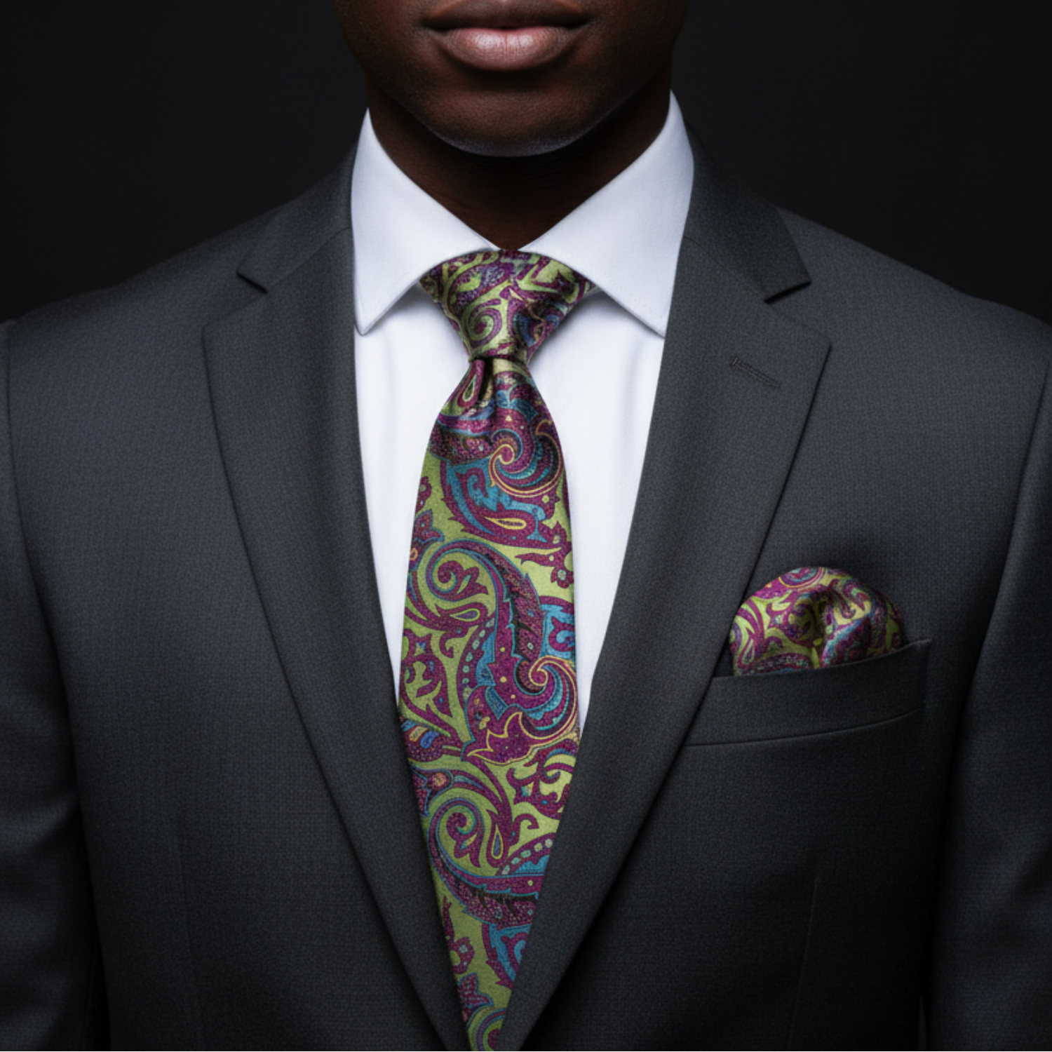Intricate Paisley Necktie | Bold Colorways for Weddings & Events