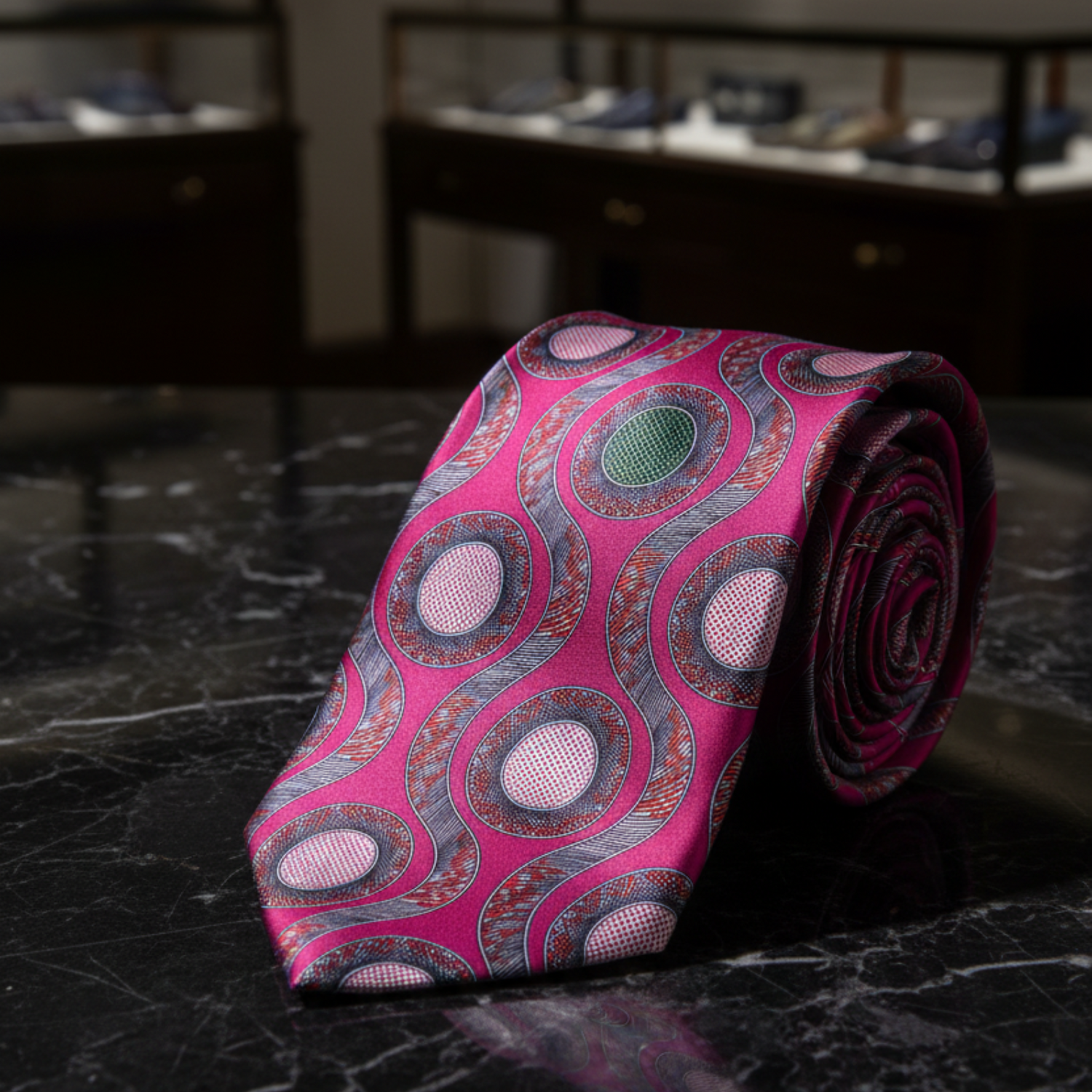 Pink Circles Tie