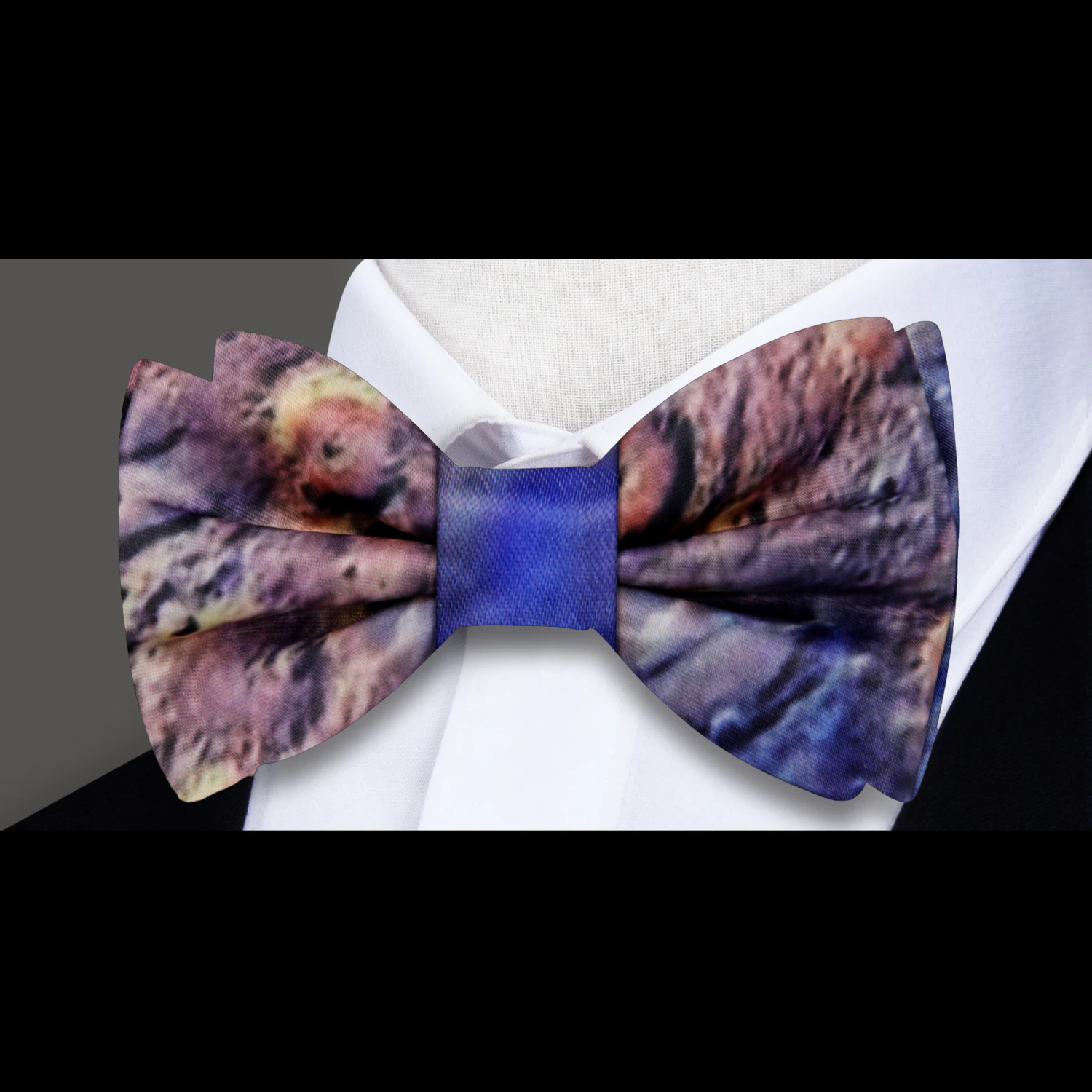 Blue, Brown Mars Crater Bow Tie 