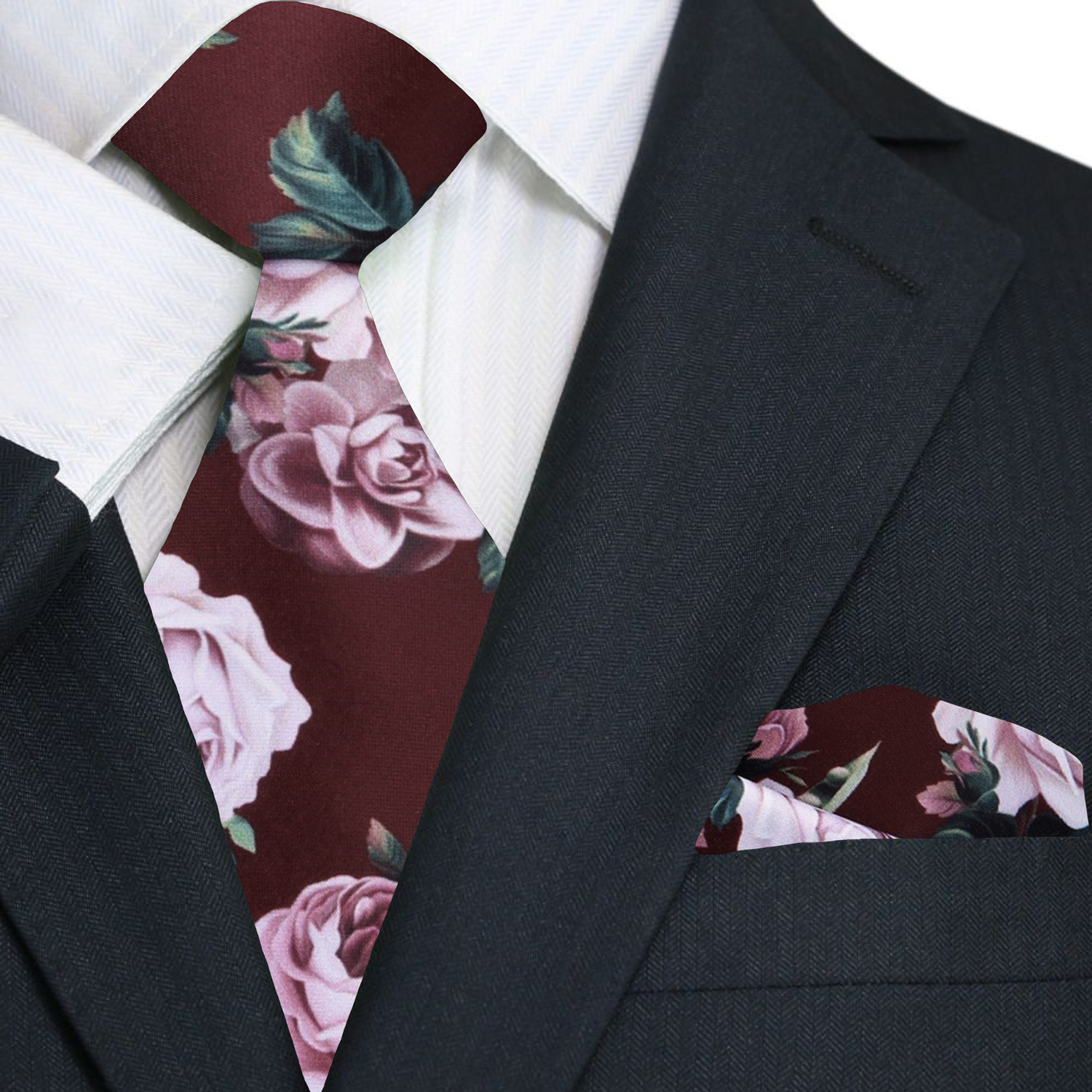Magenta Velour Bow Tie & White Boho Floral | Mercari Men’s Magenta Velour Necktie & White Boho Floral Pocket Square main image 2