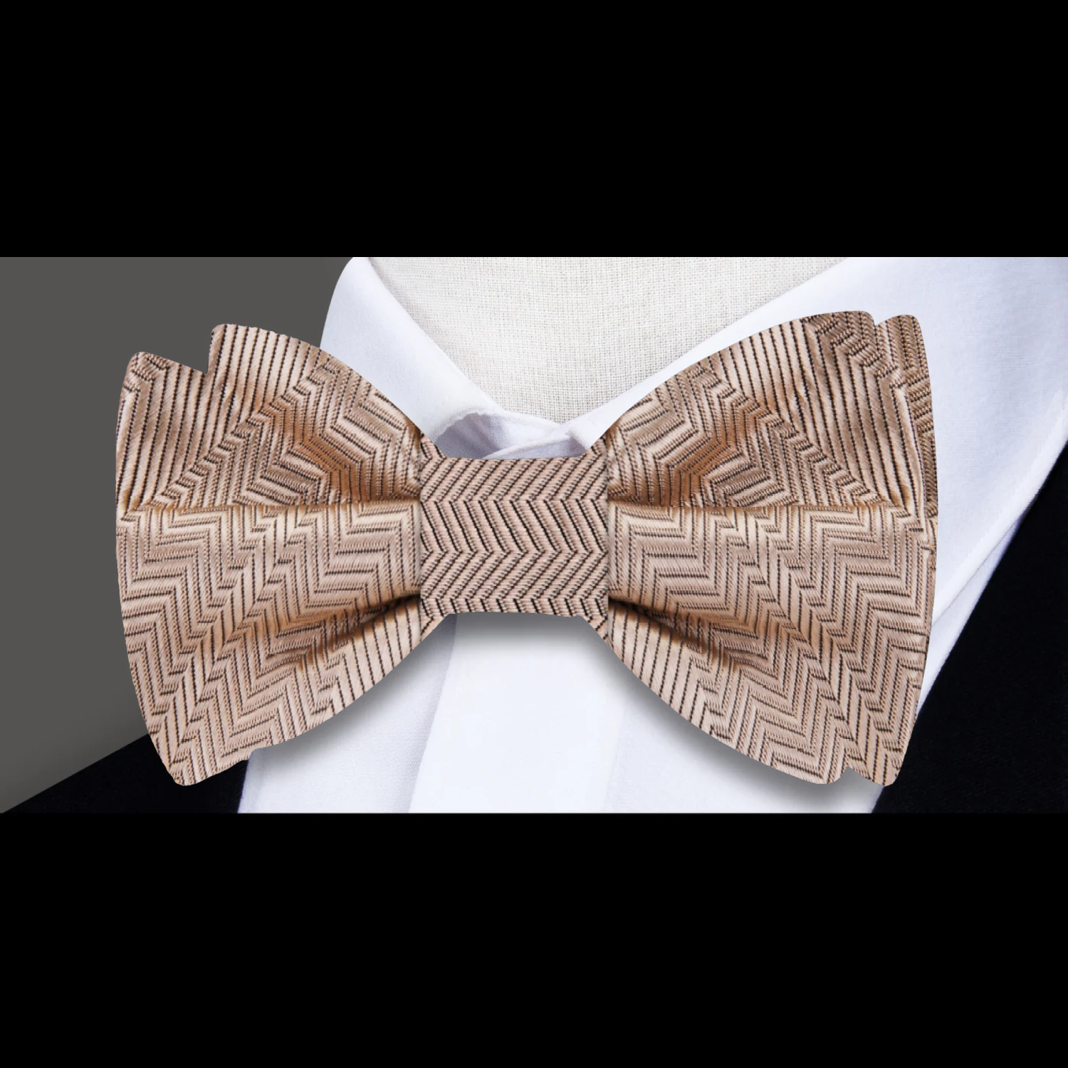 A Wheat Solid Pattern Single Bow Tie