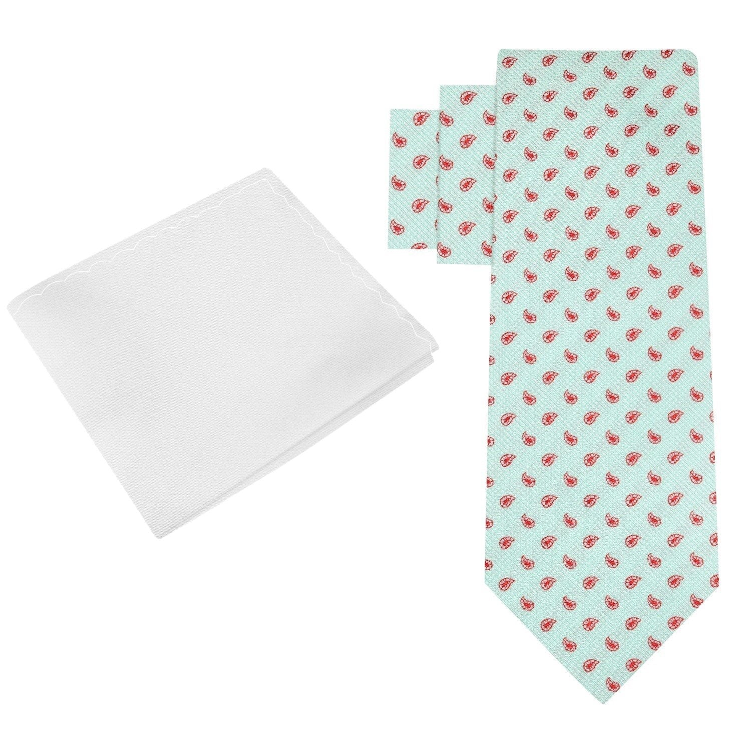 Alt View: Light Green, Red Paisley Tie and White Square