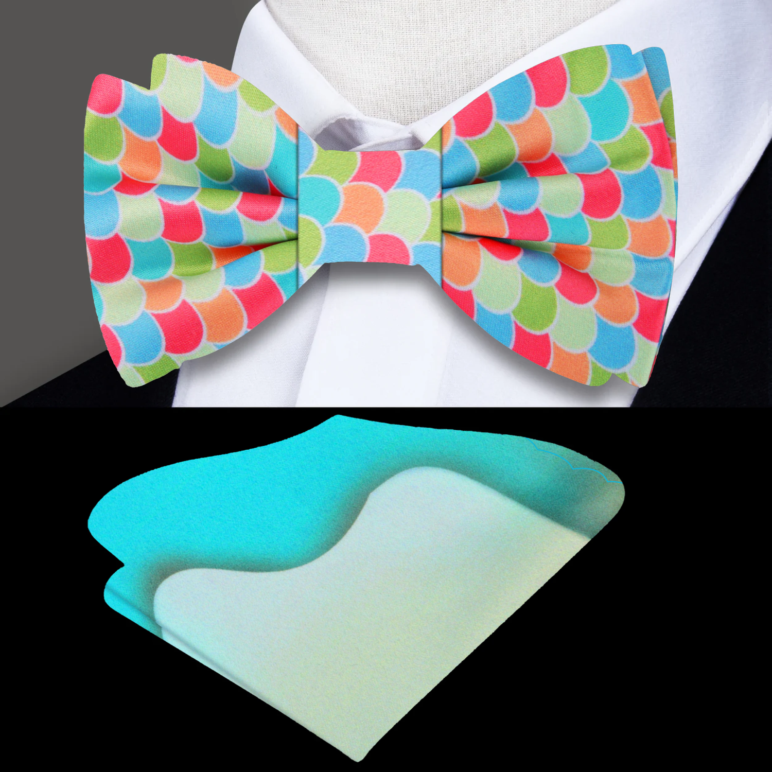Multi Colored Jelly Beans Bow Tie and Accenting Square