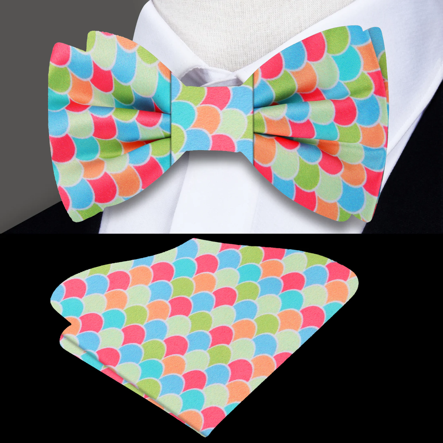 Multi Colored Jelly Beans Bow Tie and Square