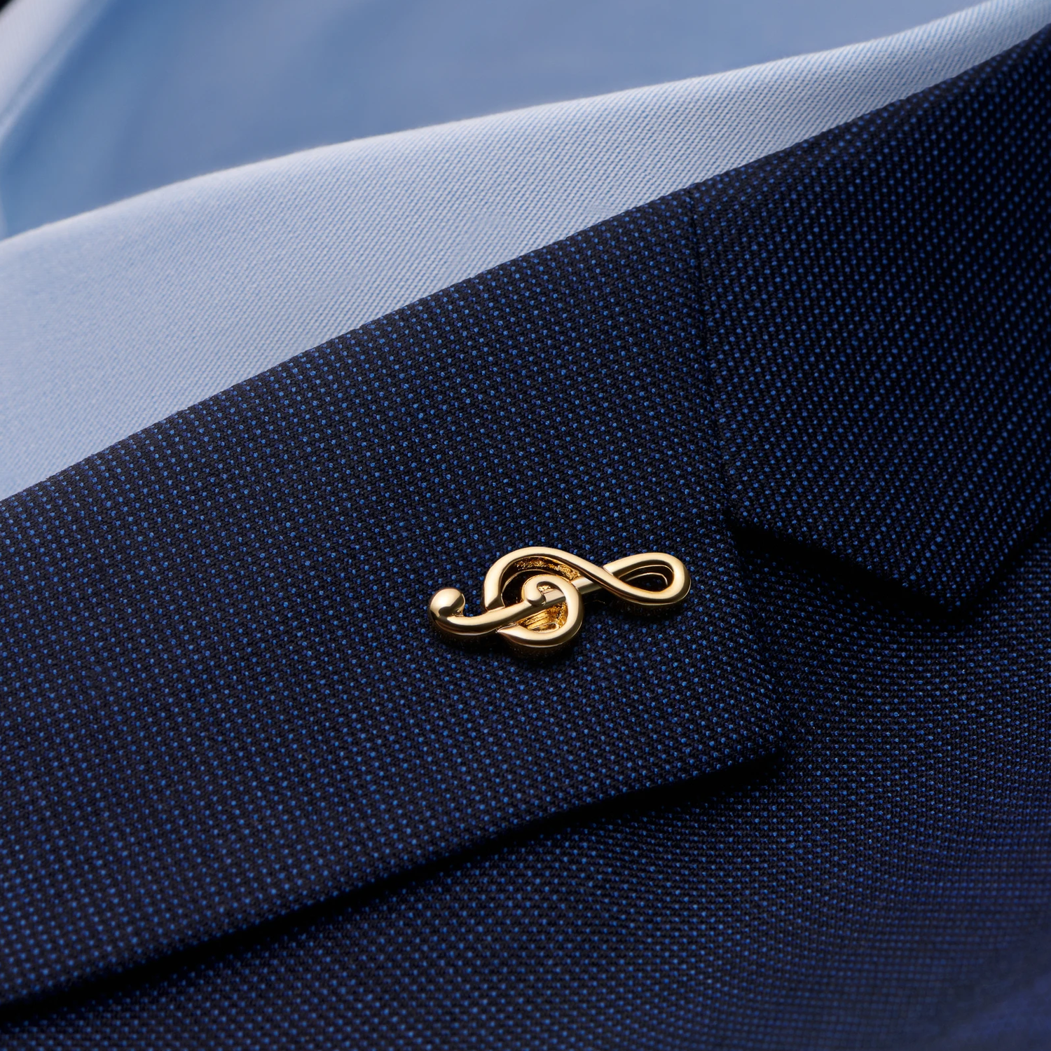 3 Gold Treble Clef Lapel Pin