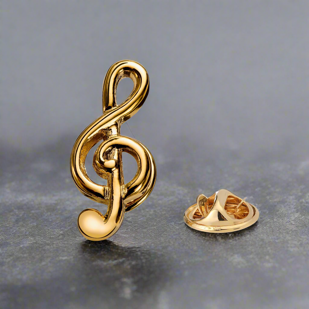 Gold Treble Clef Lapel Pin