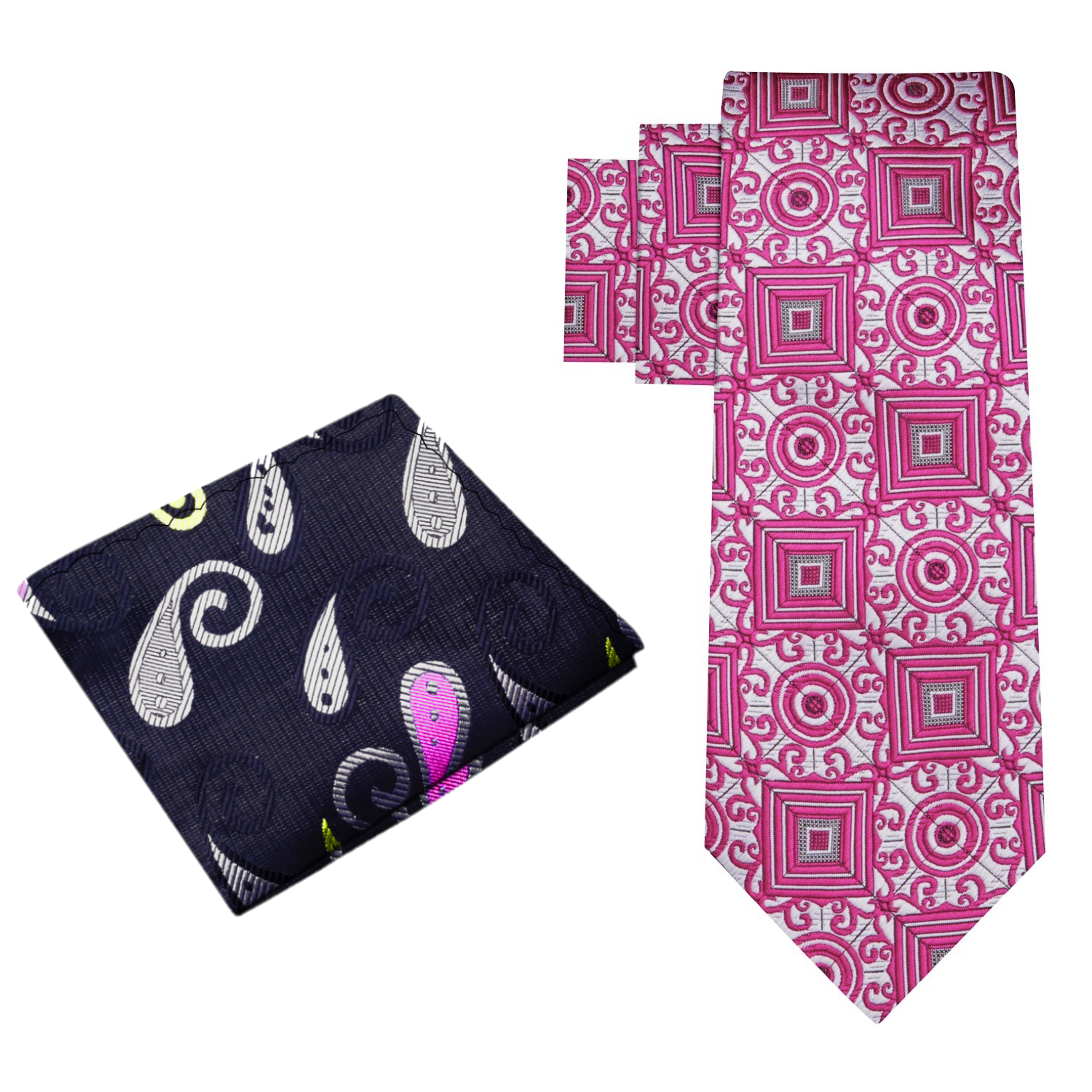 View 2: New Rome Geometric Necktie and Accenting Square