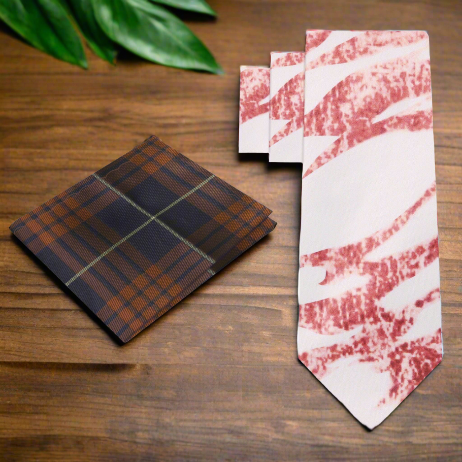 Alt Premium Off White and Rose Gold Abstract necktie and Accenting Square