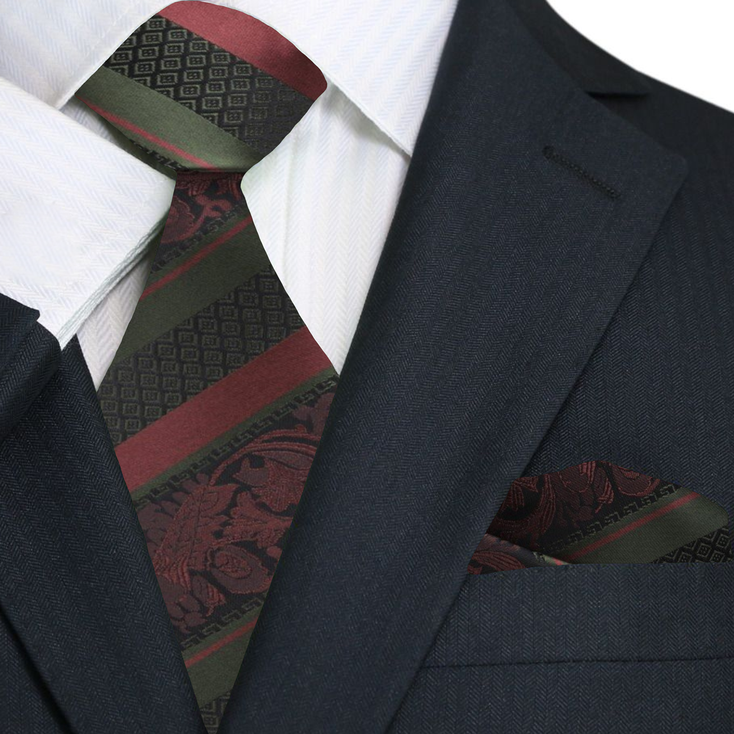 Premium Red Wine Intricate Floral Tie||Red Wine