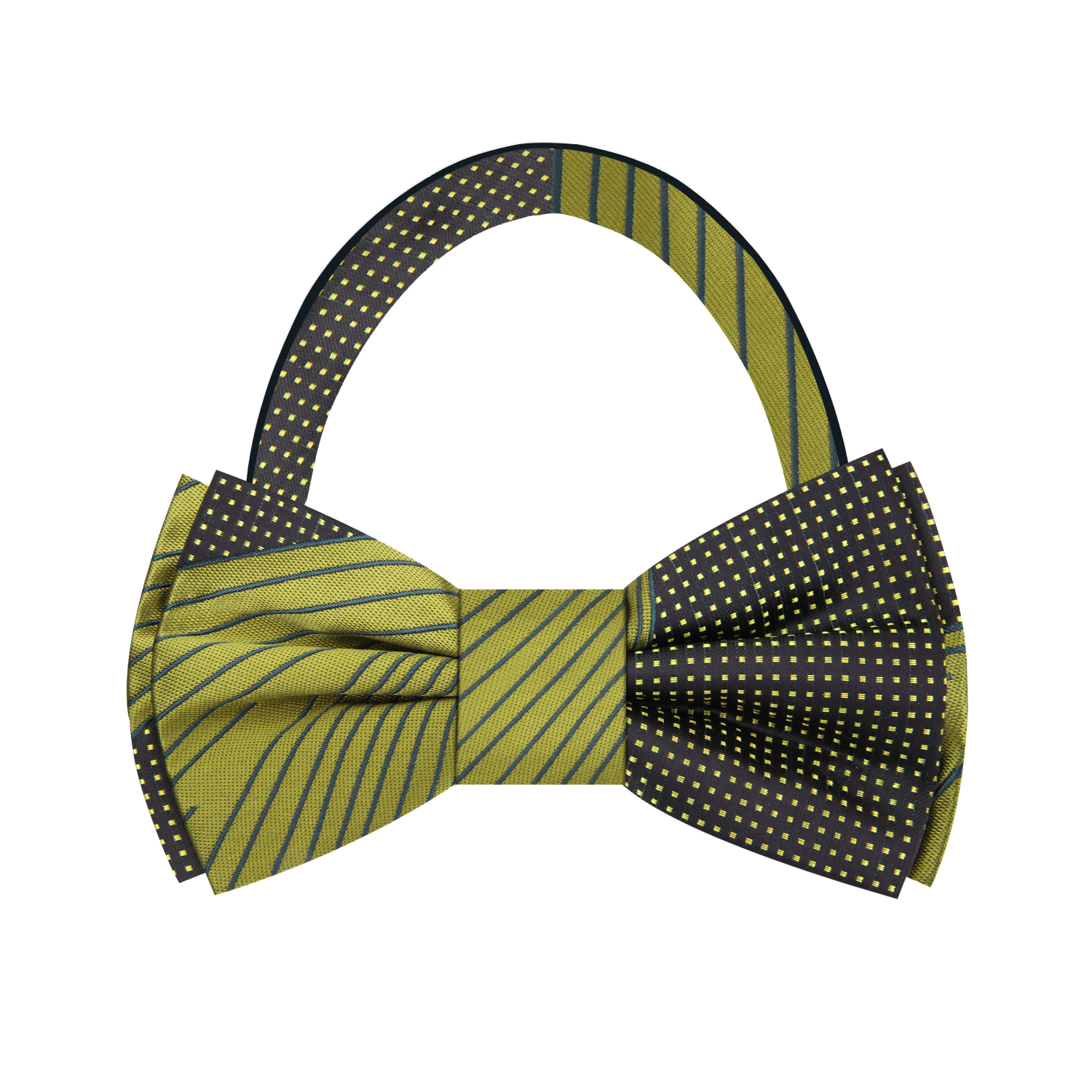 Olive, Lime, Black Abstract Bow Tie Pre Tied