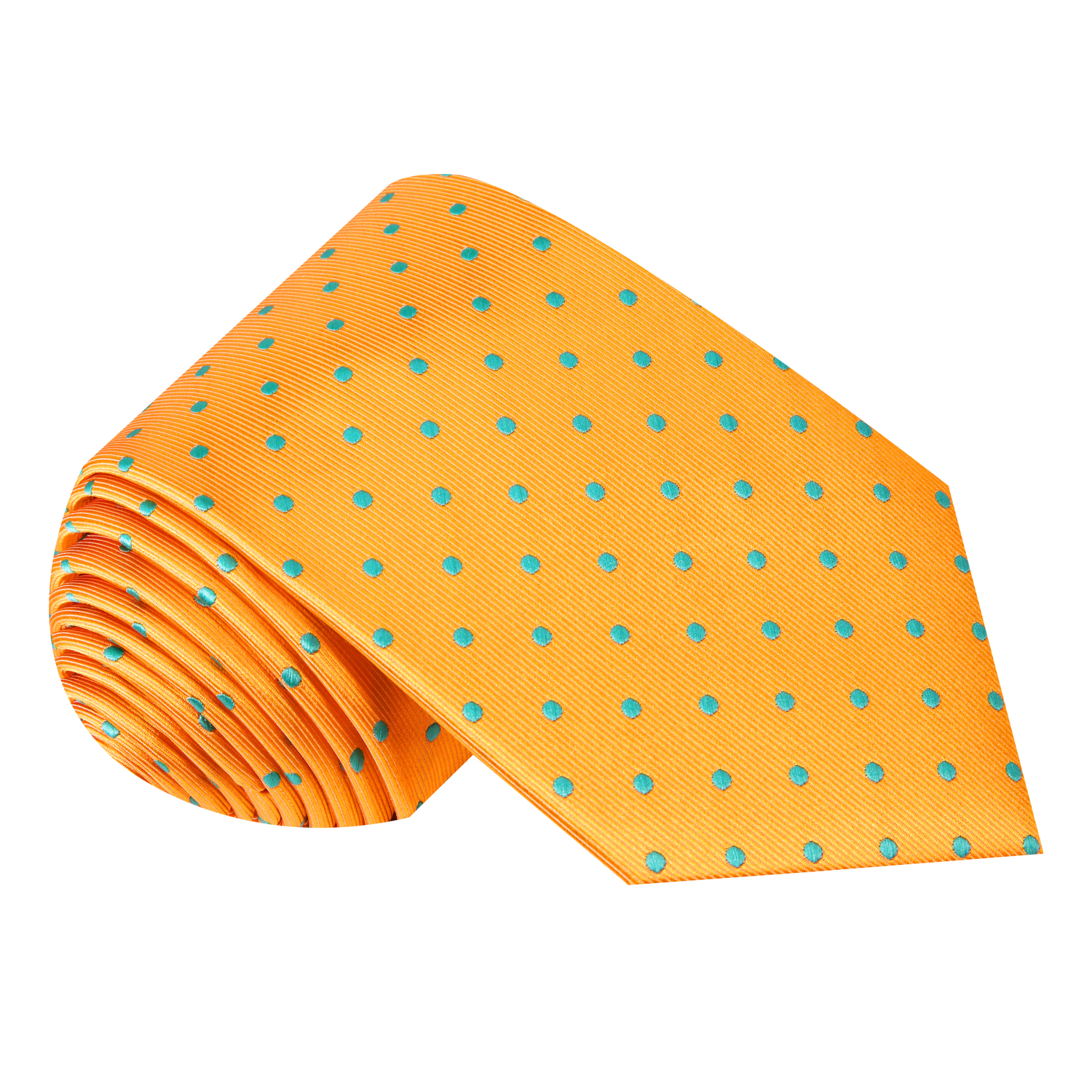 Orange with Aqua Dots Necktie