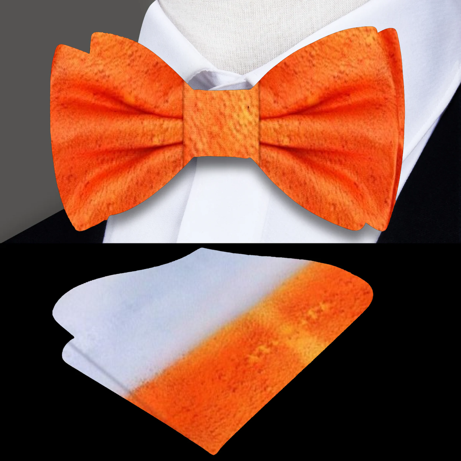 Golden Amber and White Fresh Draft Beer Bow Tie and Square