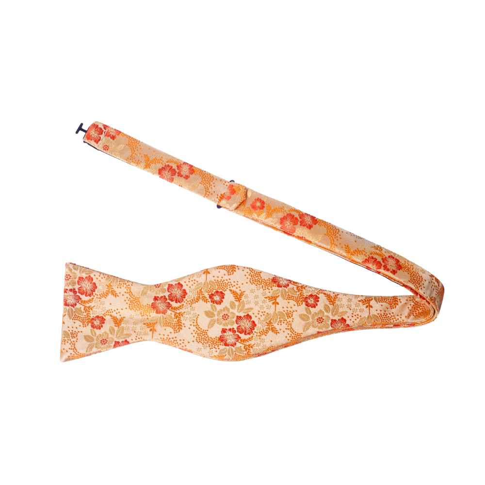 Orange Floral Bow Tie