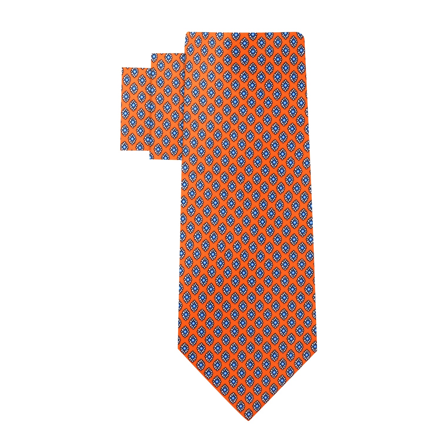 Alt View: A Necktie that is sunfire coral with a small medallion pattern