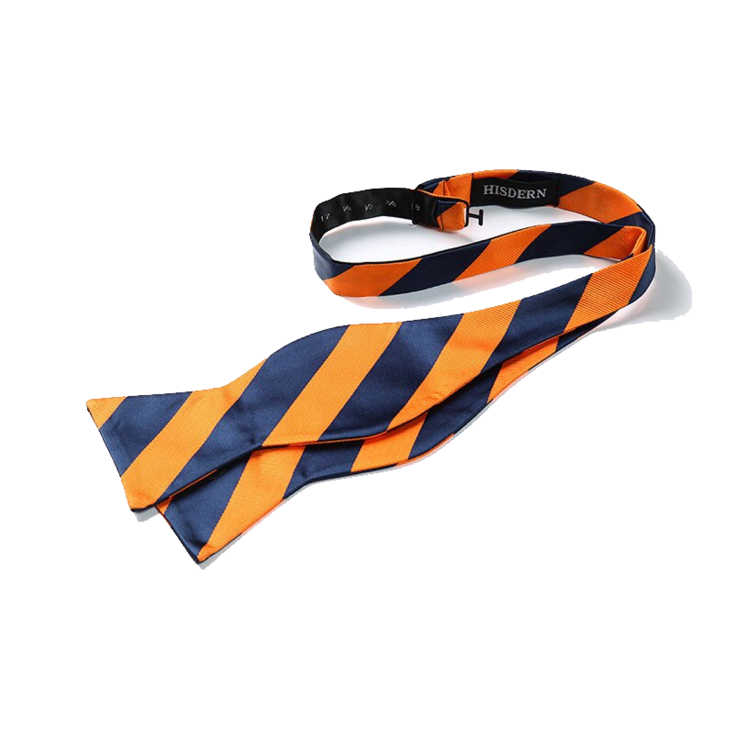 Blue and Orange Block Stripe Bow Tie Self Tie